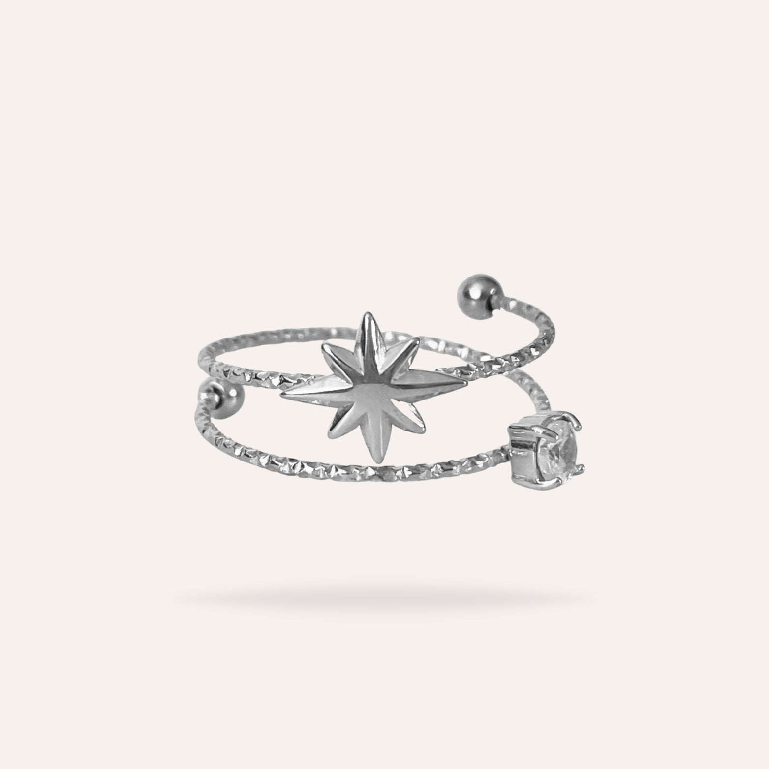 LAURA | Bague en acier inoxydable et zircon