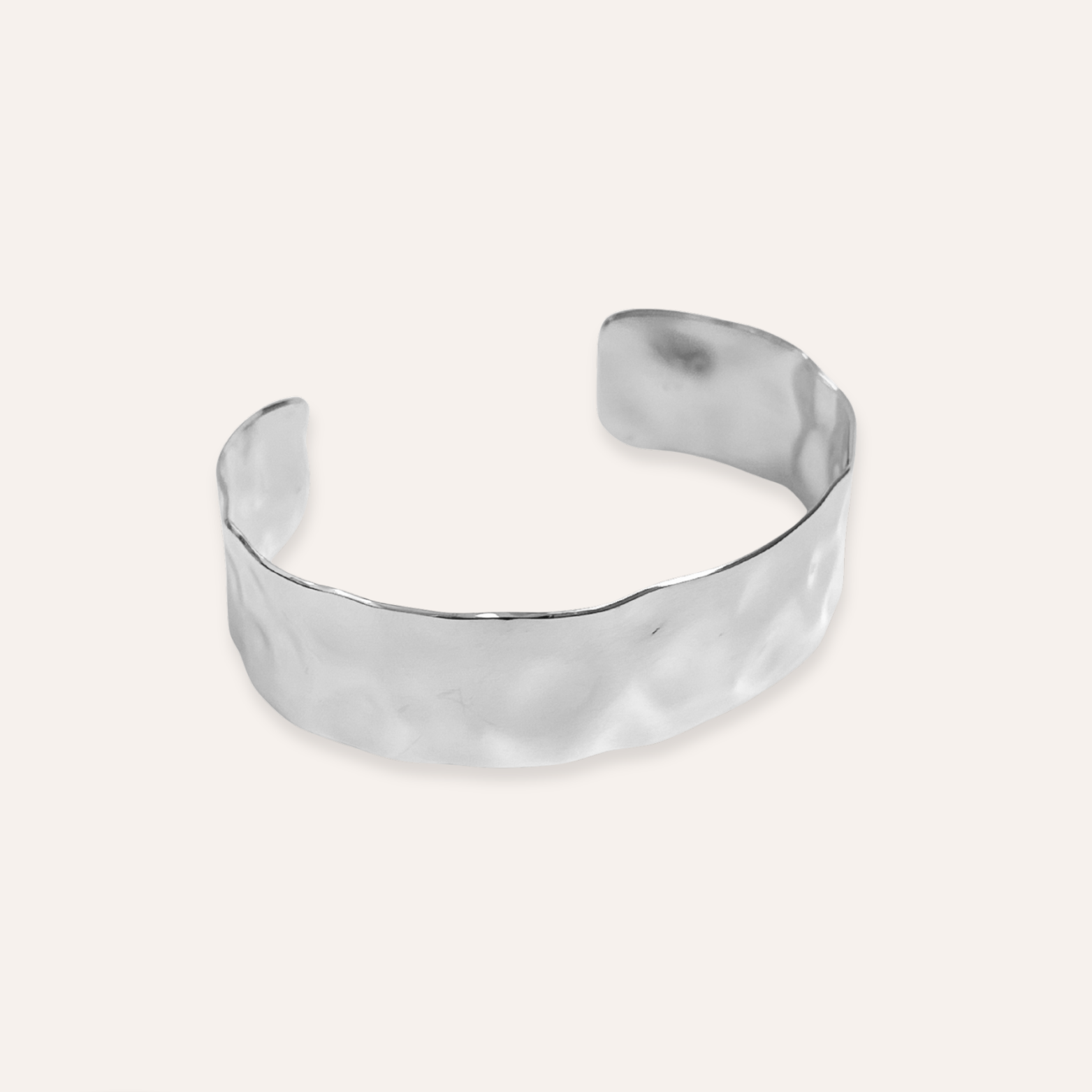 Léa | Bracelet jonc martelé en acier inoxydable