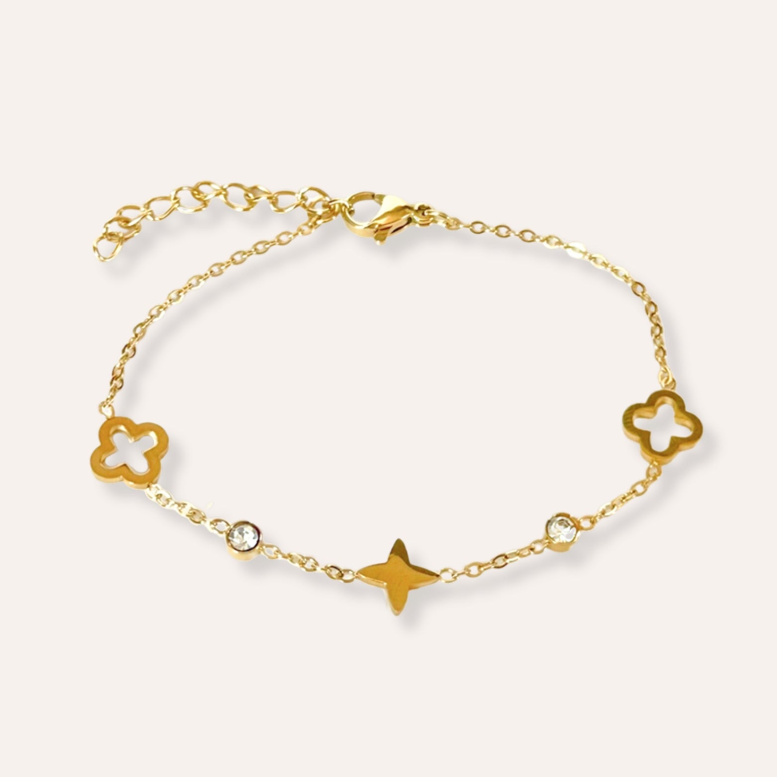 Léna | Bracelet en acier inoxydable et zircons