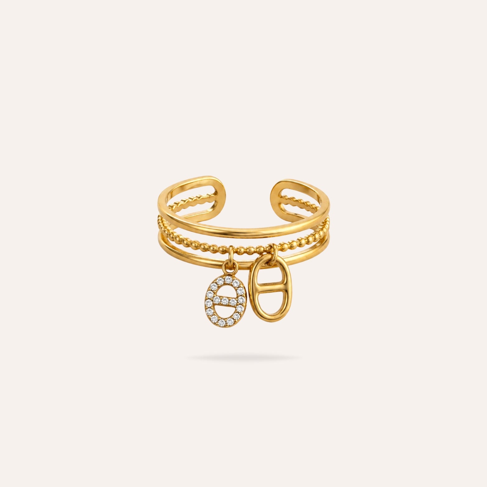 Lison | Bague breloque en acier inoxydable