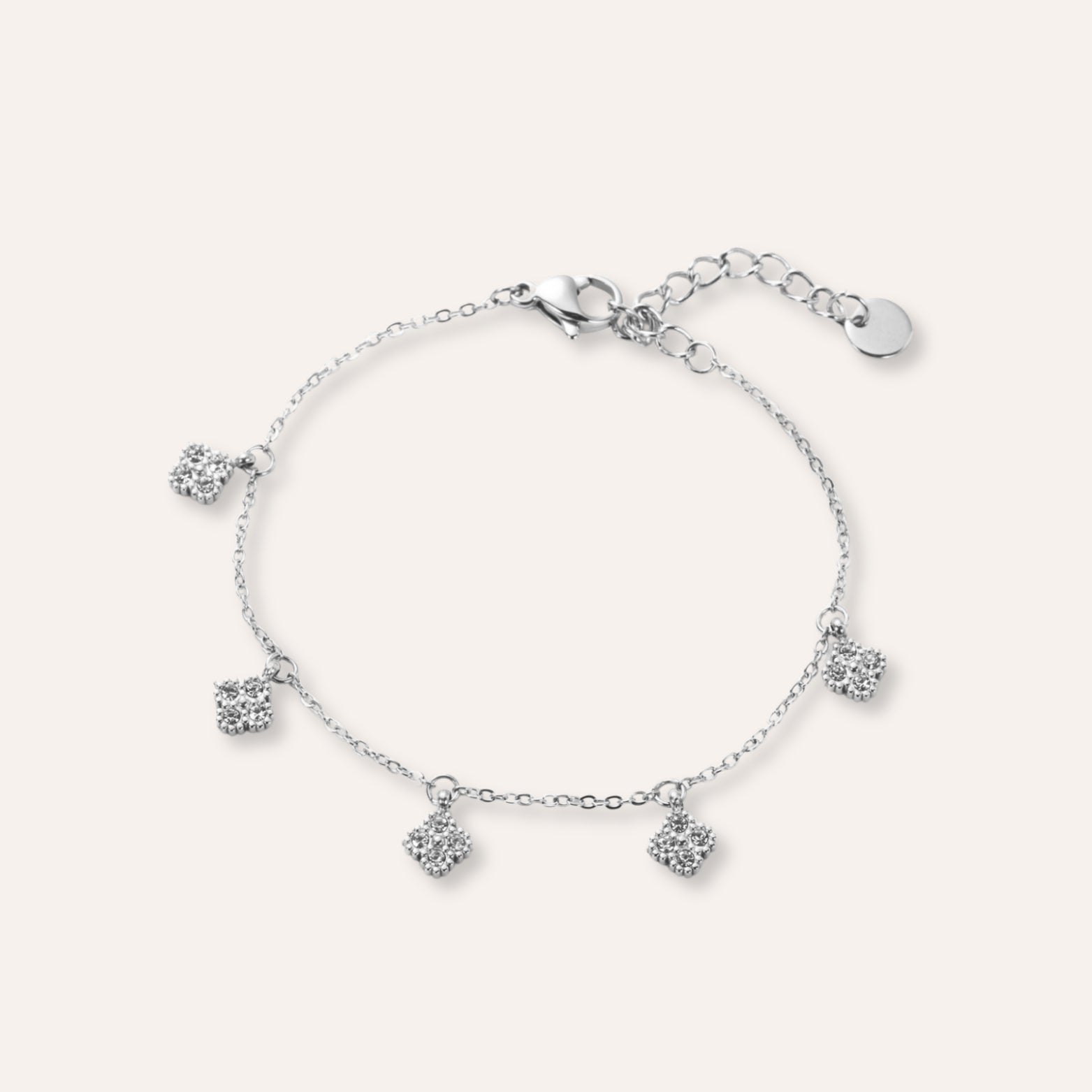 Livia | Bracelet en acier inoxydable et zircons