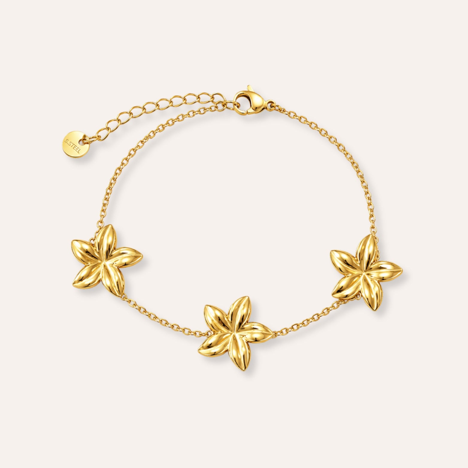 Loane | Bracelet fleurs en acier inoxydable