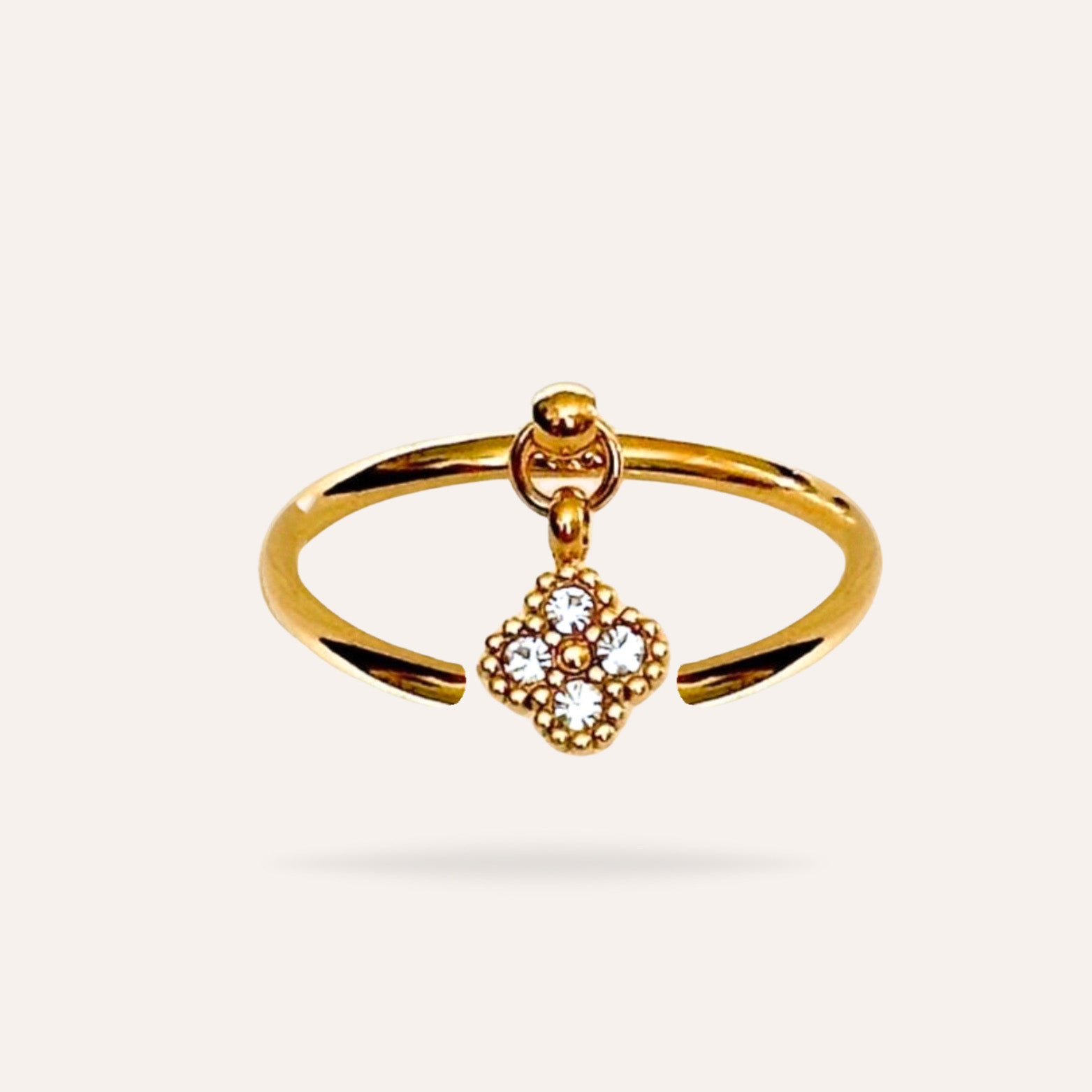 Louane | Bague en acier inoxydable et zircons