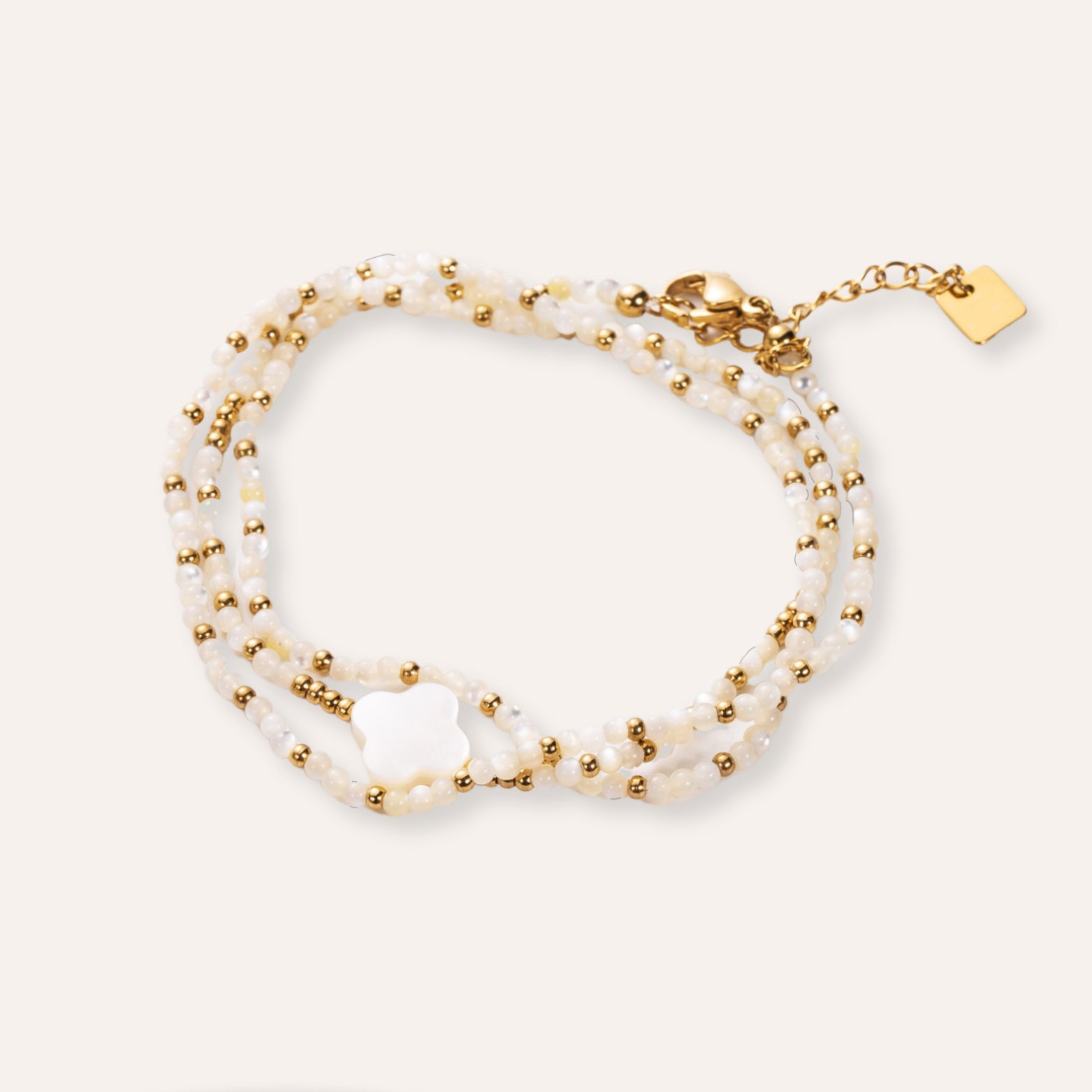 Louane | Bracelet en acier inoxydable et perles