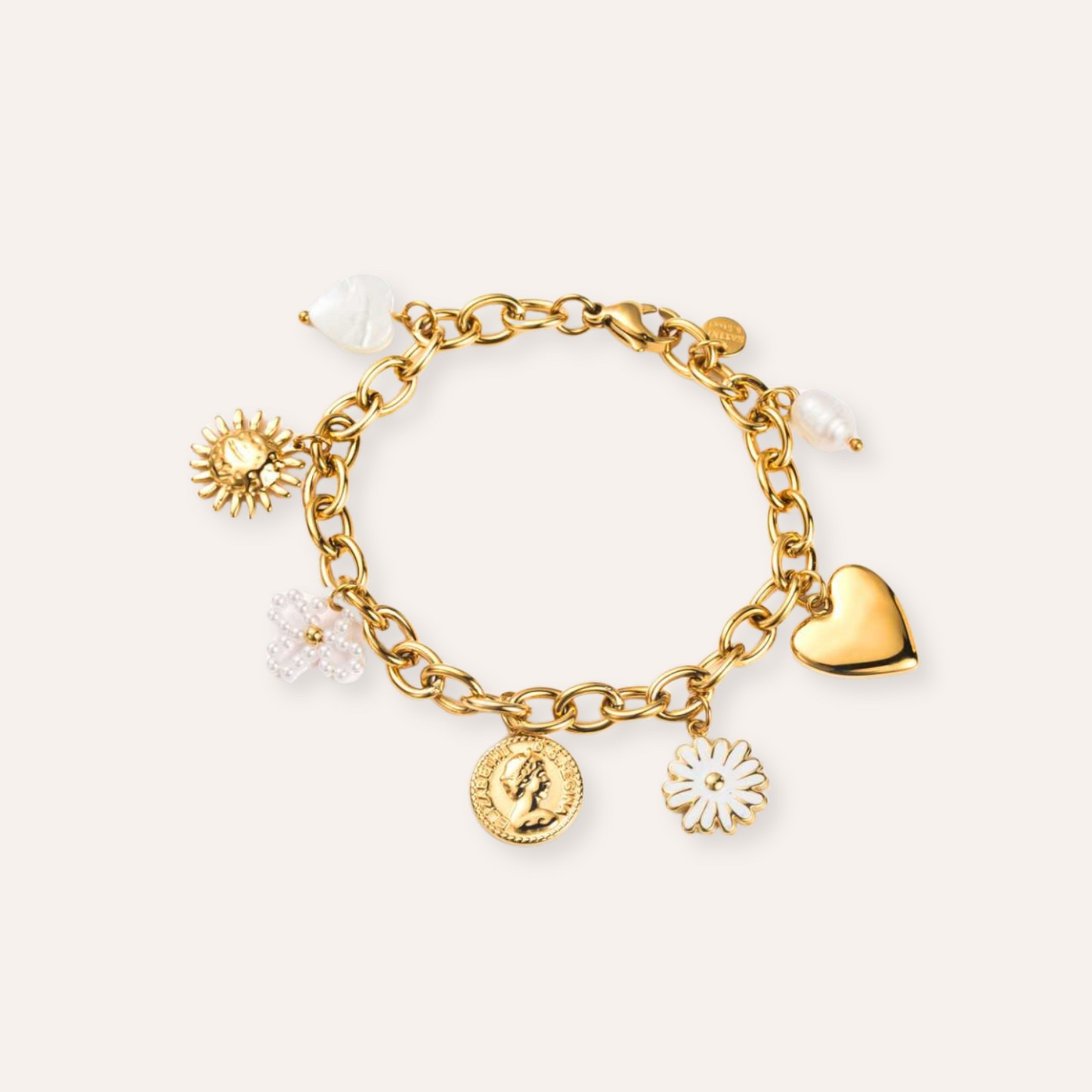 Louise | Bracelet breloques en acier inoxydable
