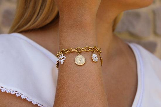 Louise | Bracelet breloques en acier inoxydable