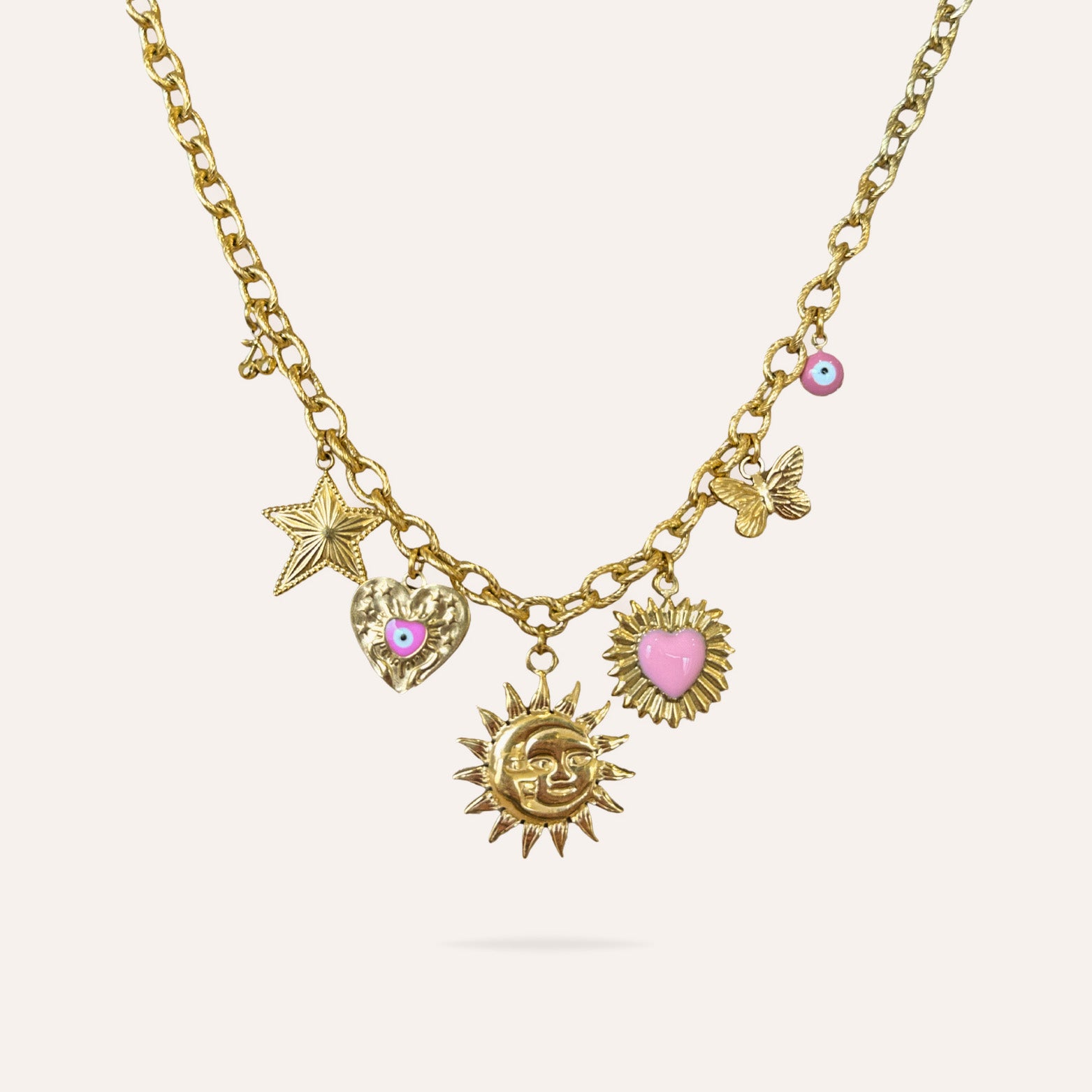 Lys | Collier charms fait main en acier inoxydable