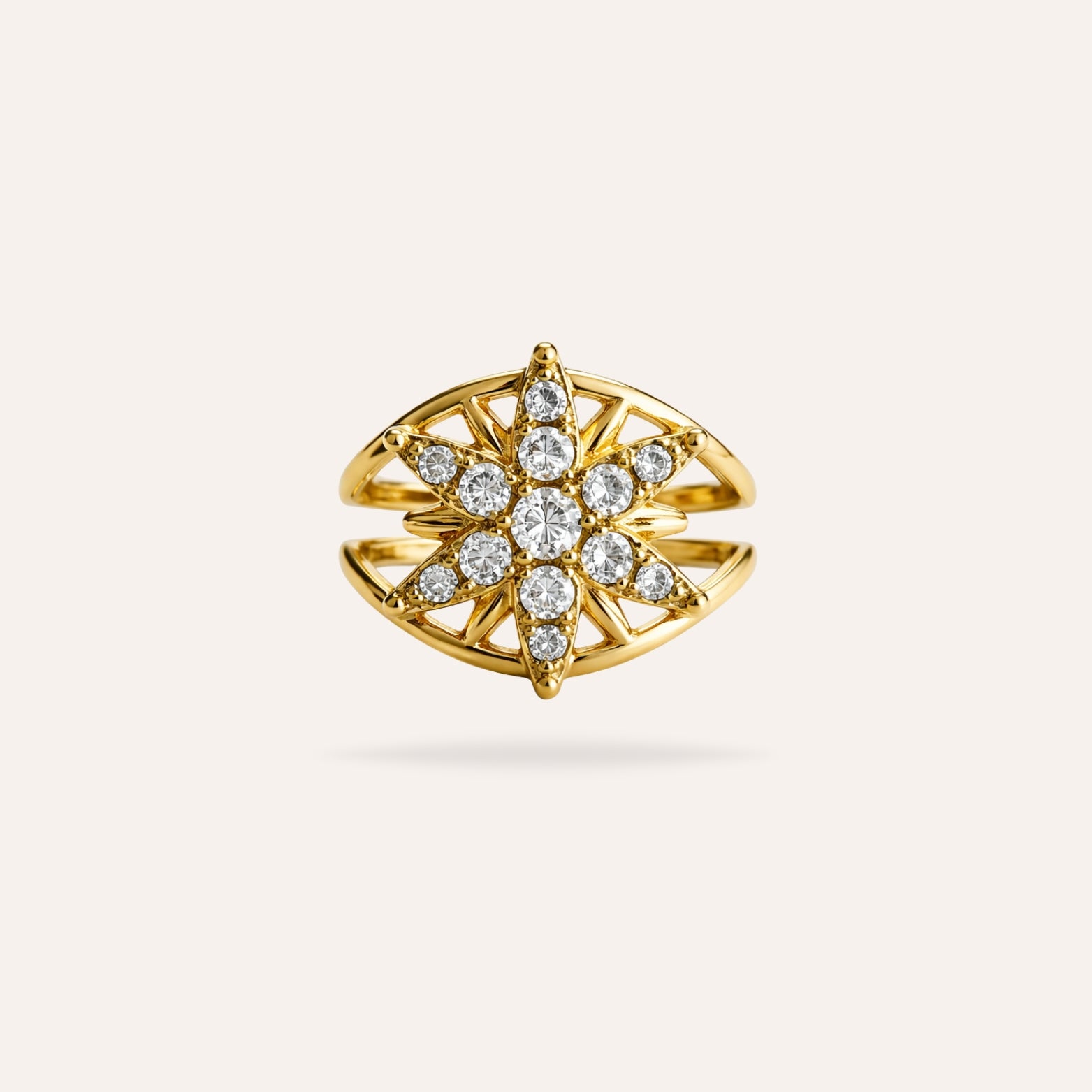 Marilou | Bague anti-stress en acier inoxydable et zircons