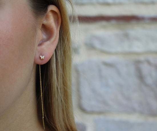 Mélanie | Boucles d'oreilles en acier inoxydable et zircons