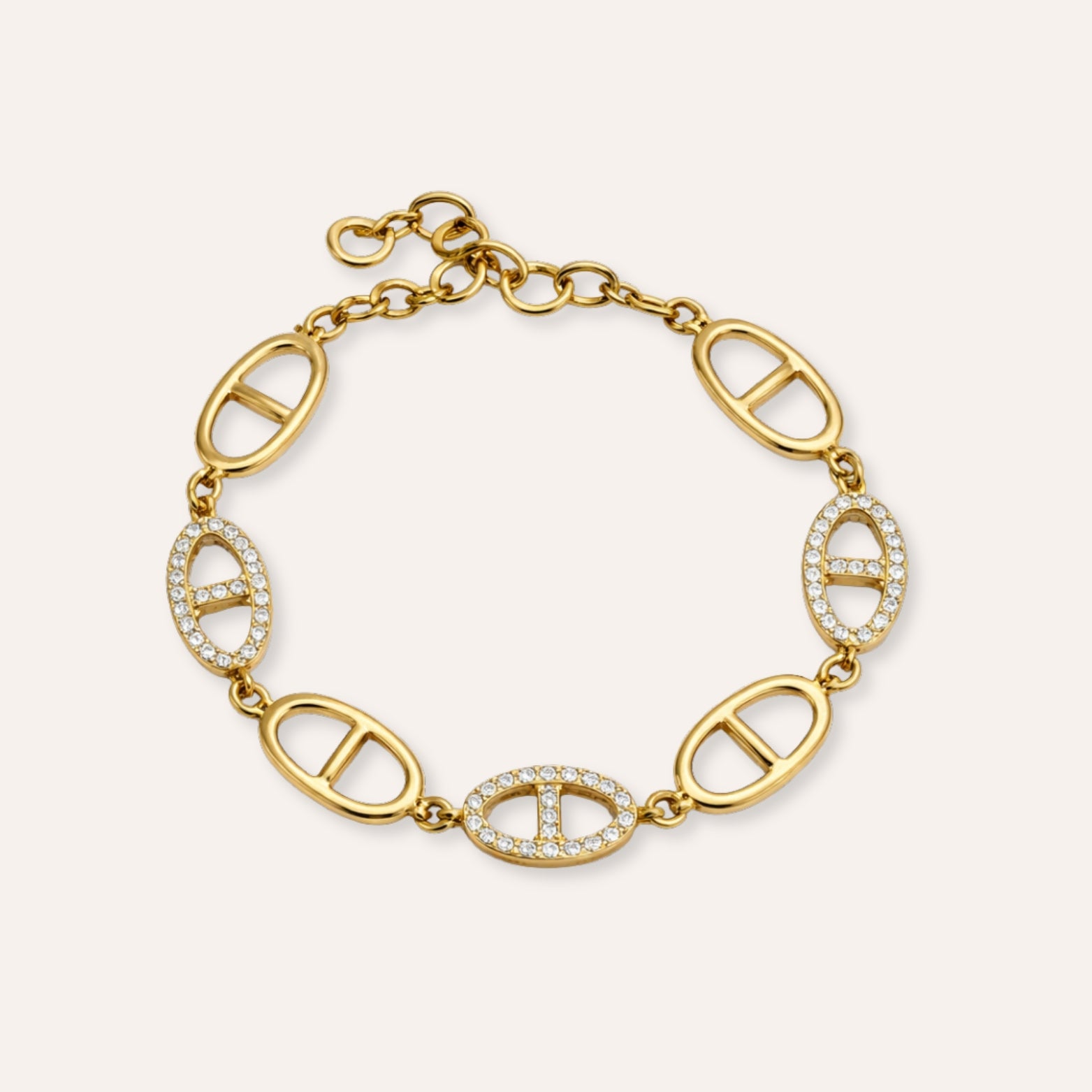 Melia | Bracelet en acier inoxydable et zircons