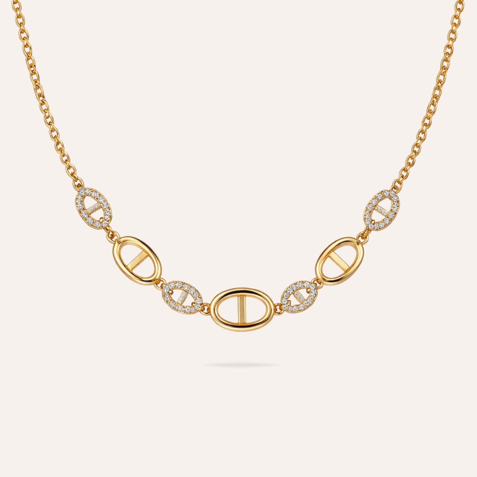 Melia | Collier en acier inoxydable et zircons