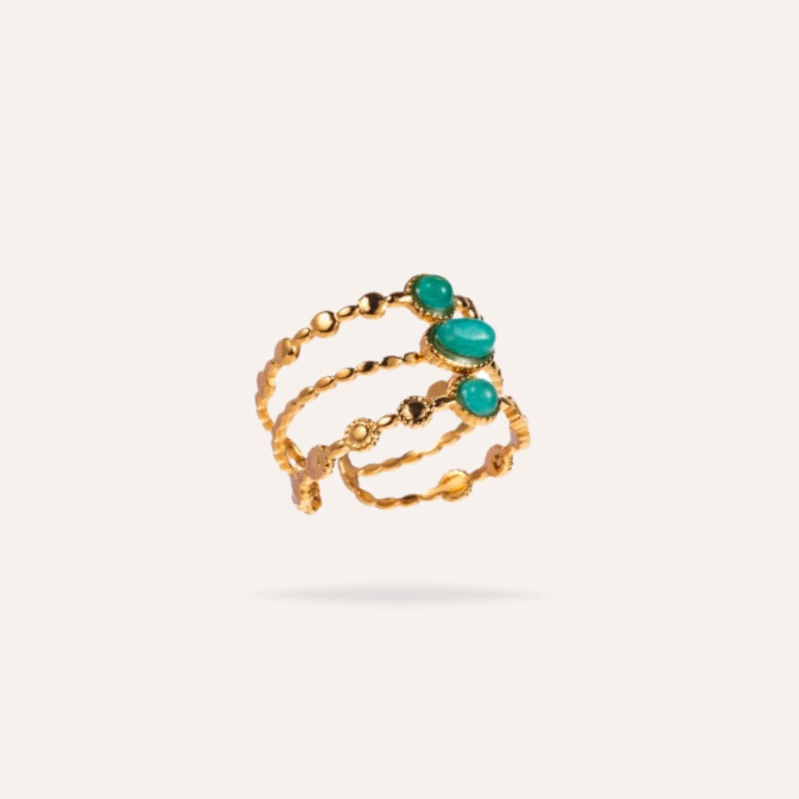 Mia | Bague en acier inoxydable et pierre naturelle