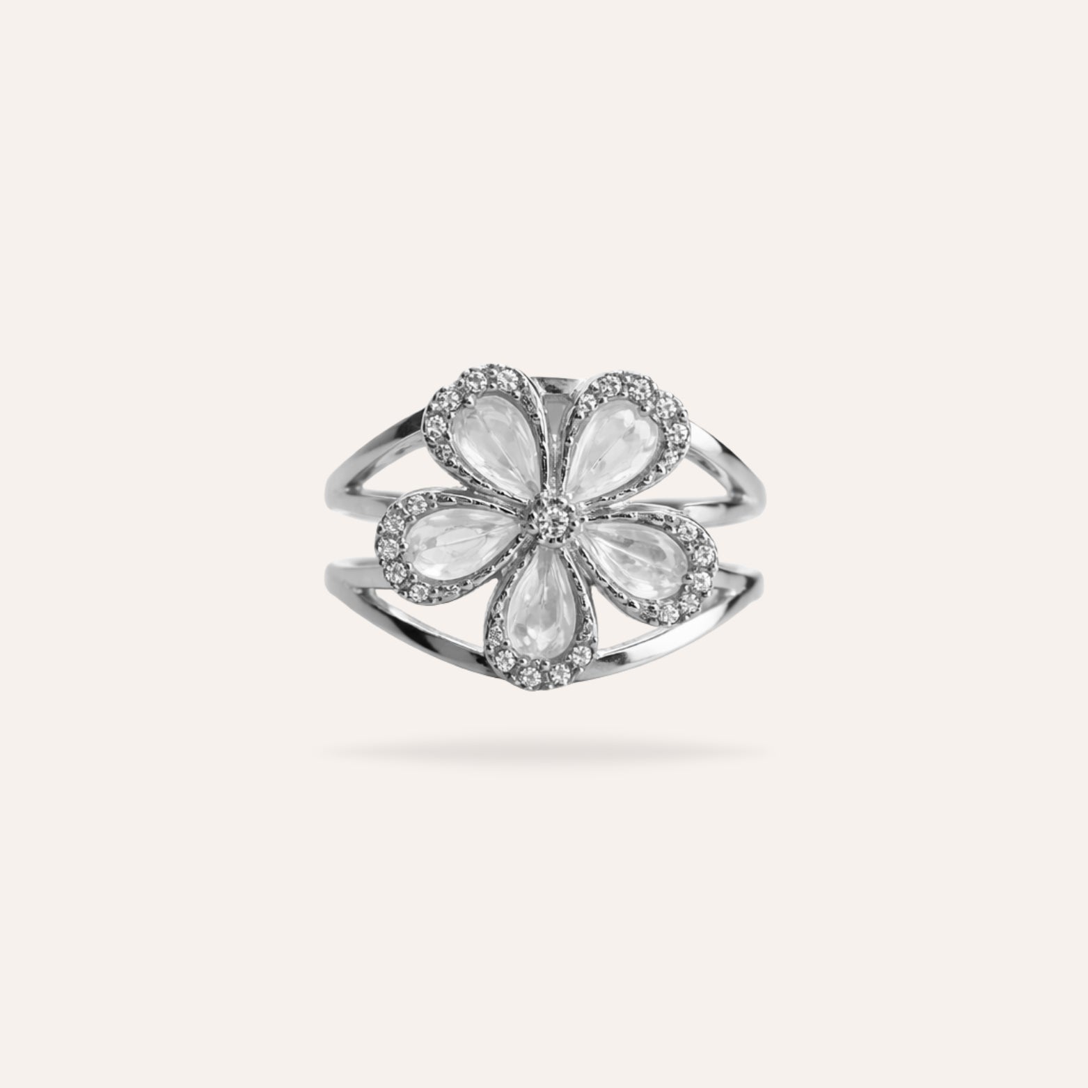 Mina | Bague anti-stress en acier inoxydable et zircons