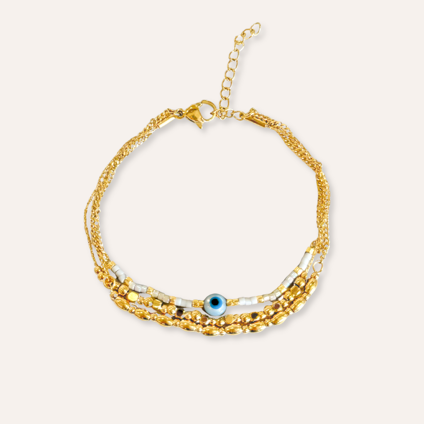Mykonos | Bracelet en acier inoxydable et perles