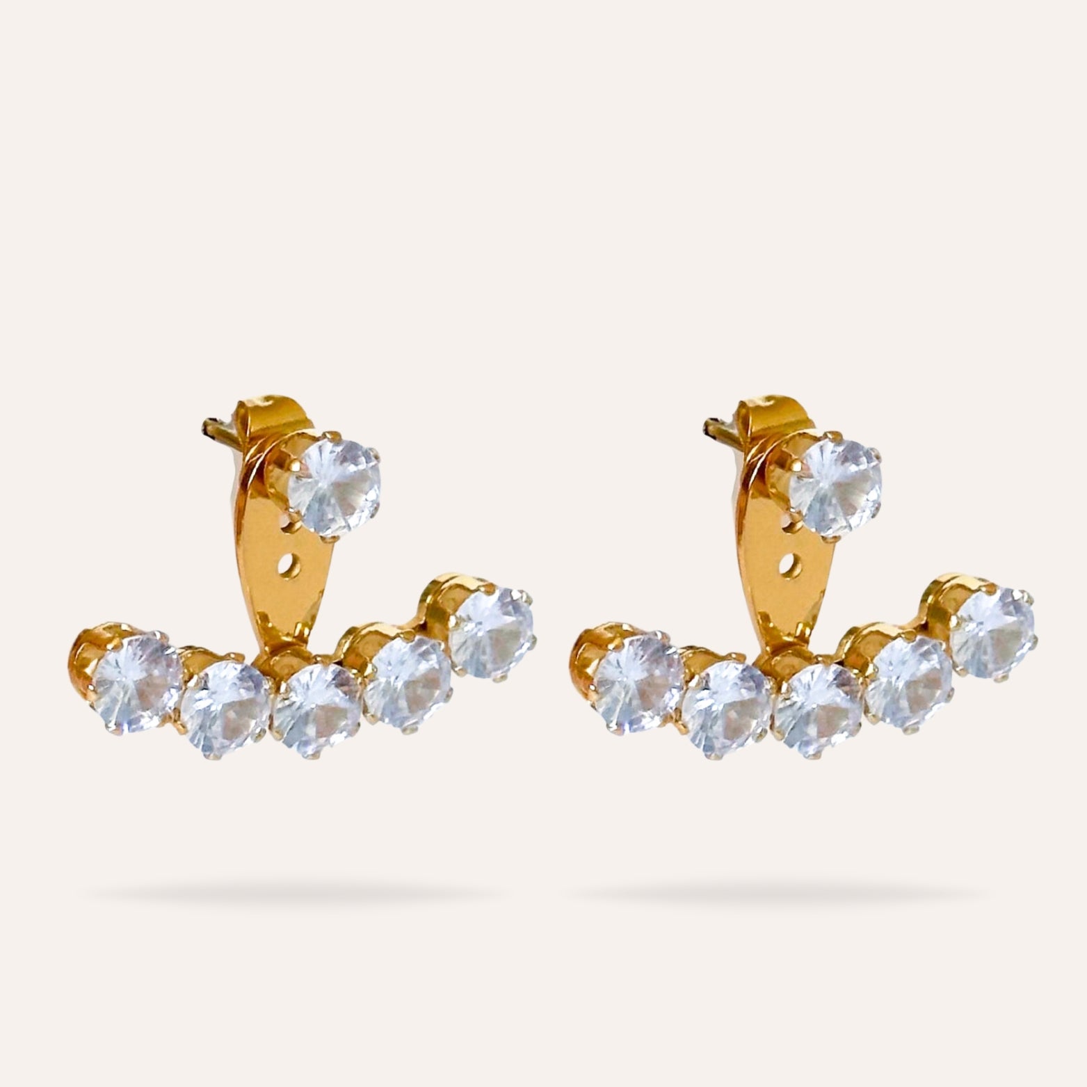 Noémie | Boucles d'oreilles en acier inoxydable et zircons