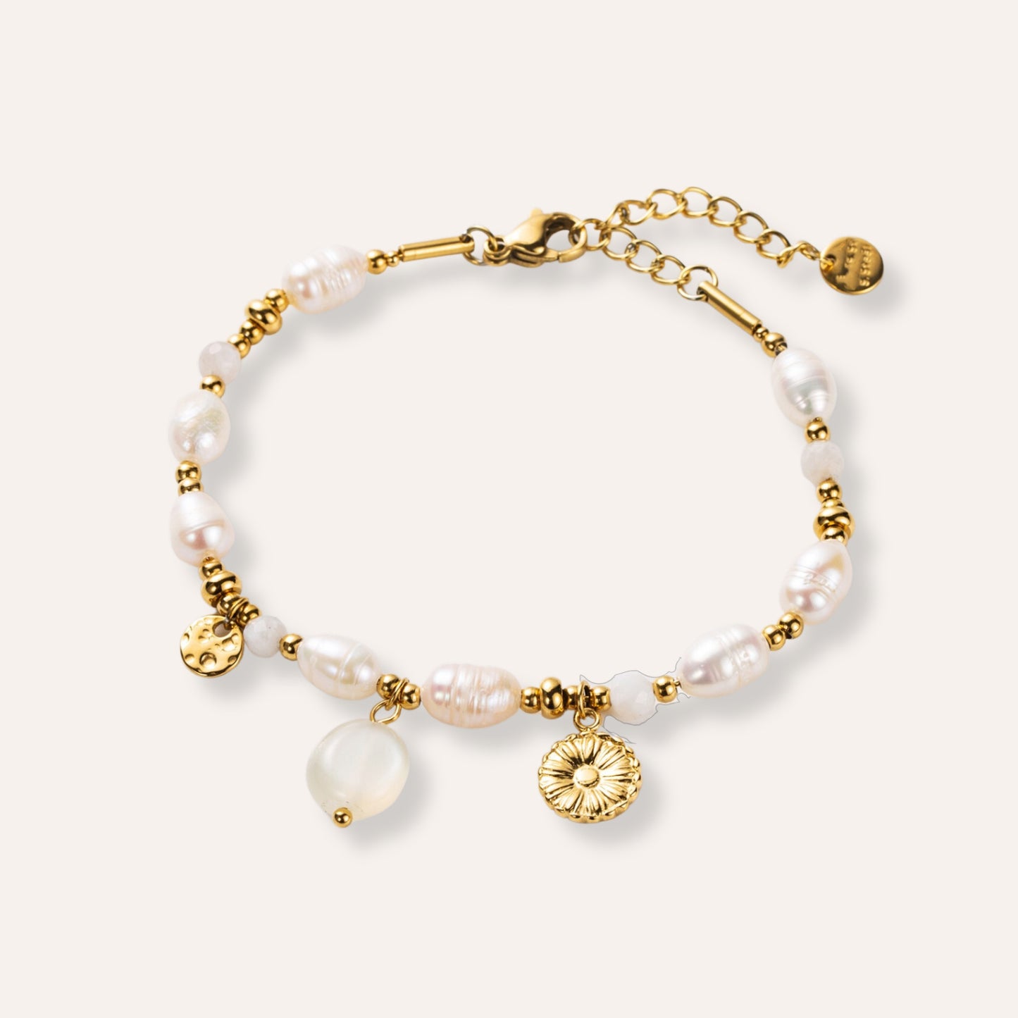 Océane | Bracelet en perles d'eau douce et acier inoxydable