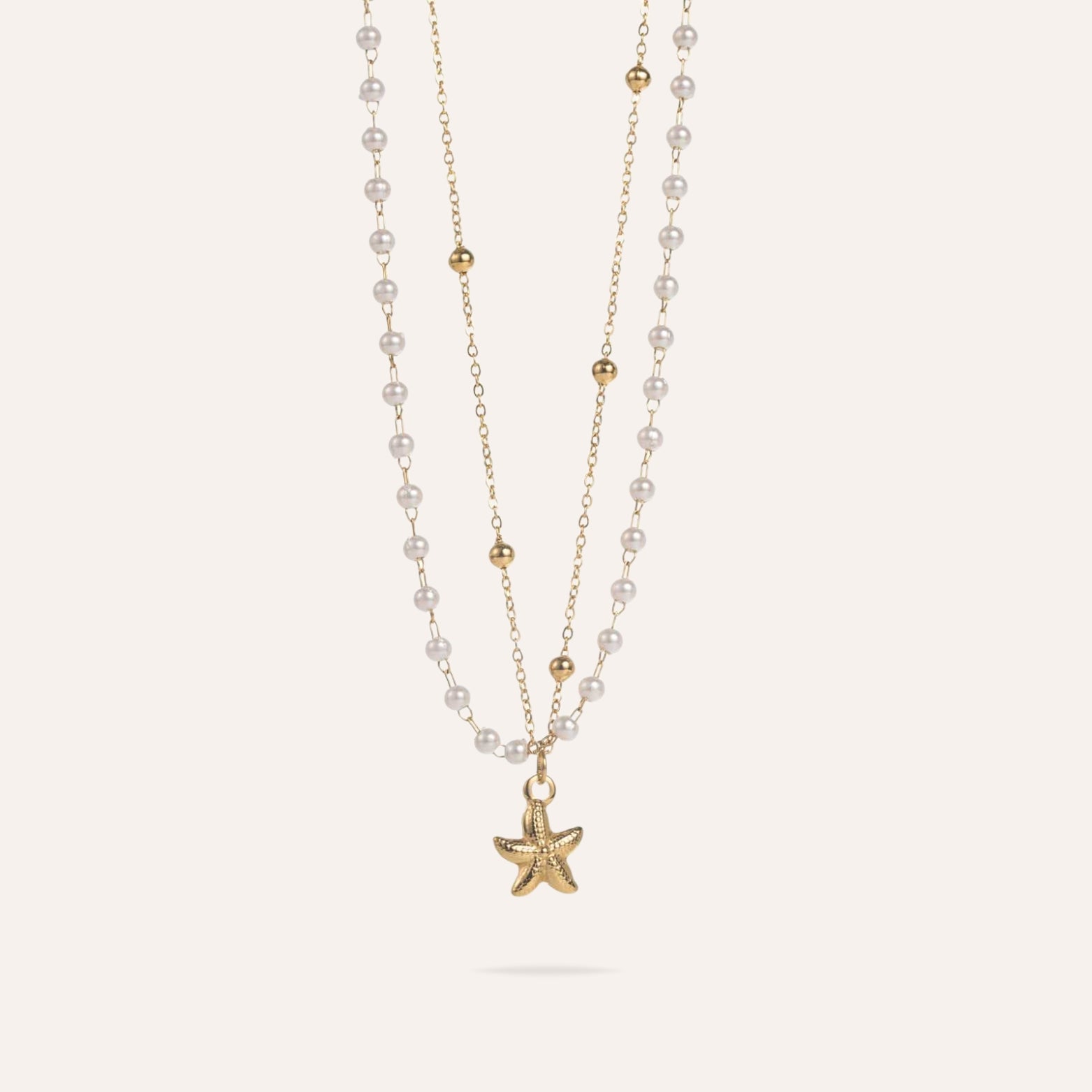 Palmyre | Collier en acier inoxydable et perles