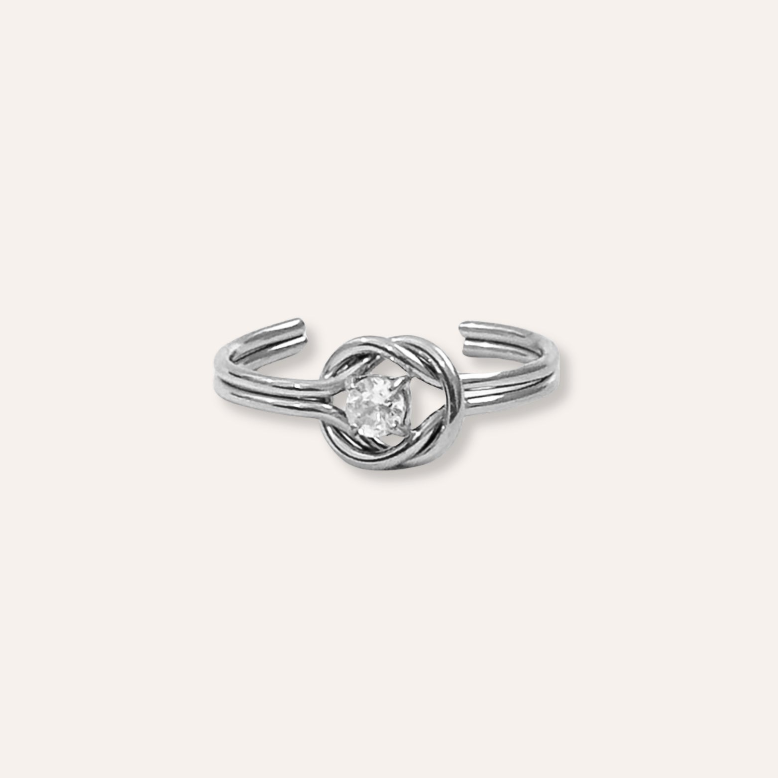 Pauline | Bague en acier inoxydable et zircon