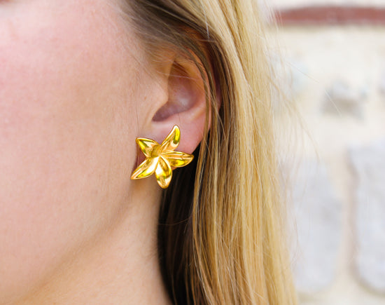 Pohésia | Boucles d'oreilles fleur en acier inoxydable