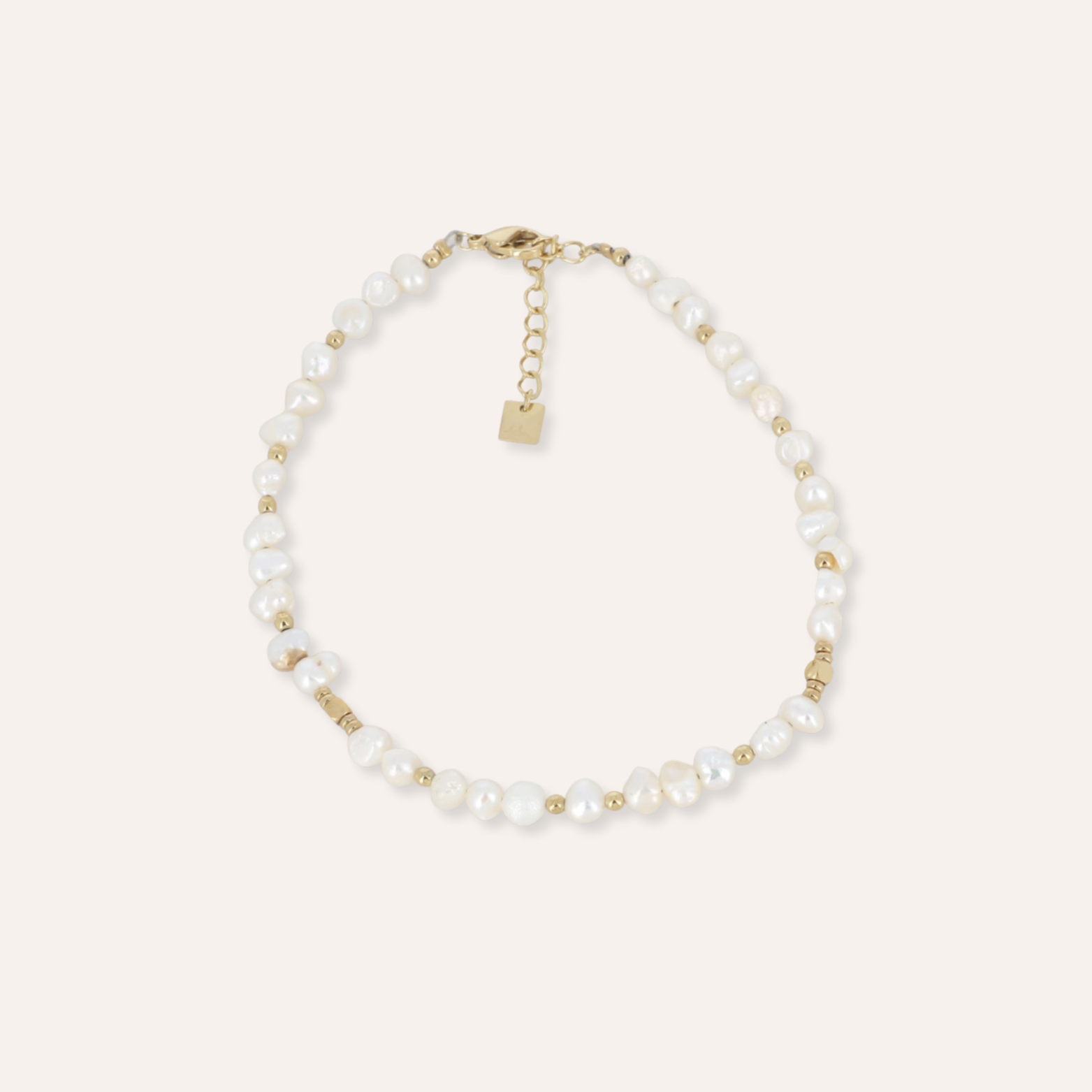 Sofia | Bracelet de cheville en perles d'eau douce et acier inoxydable