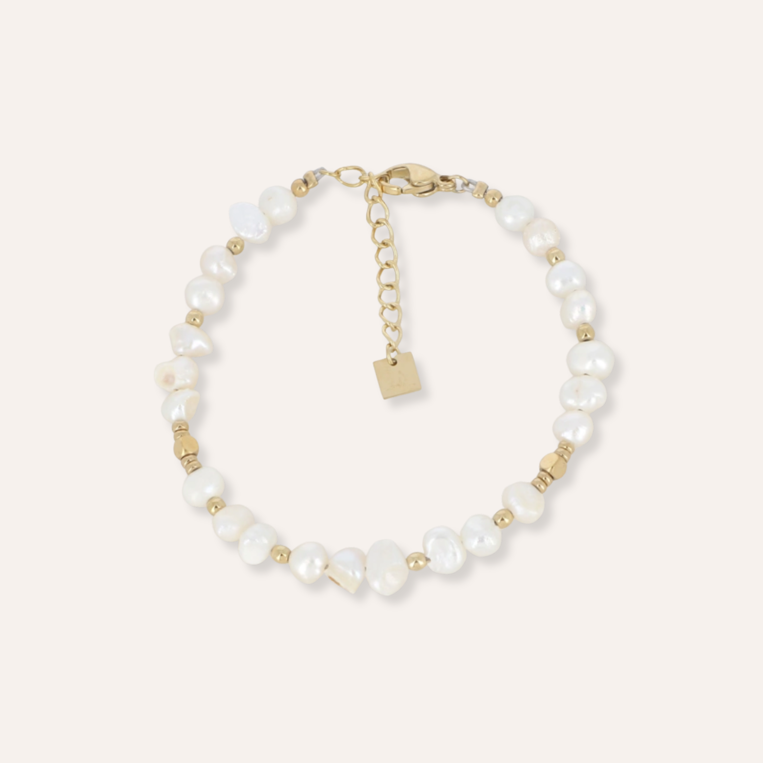 Sofia | Bracelet en perles d'eau douce et acier inoxydable
