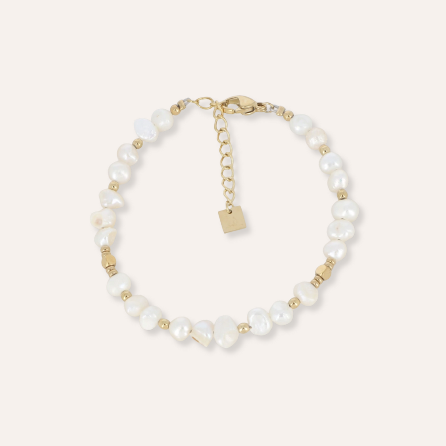 Sofia | Bracelet en perles d'eau douce et acier inoxydable