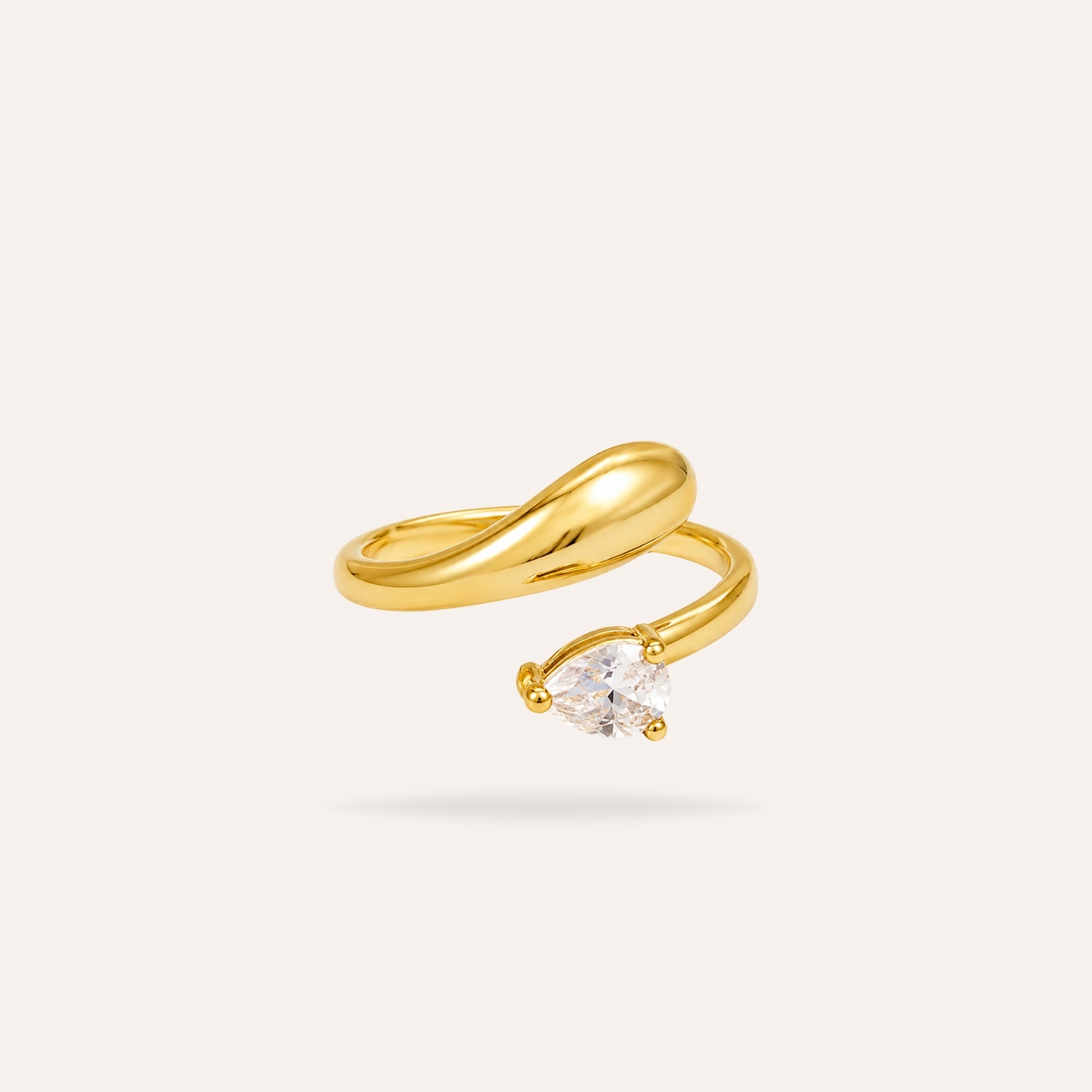 Soline | Bague en acier inoxydable et zircon