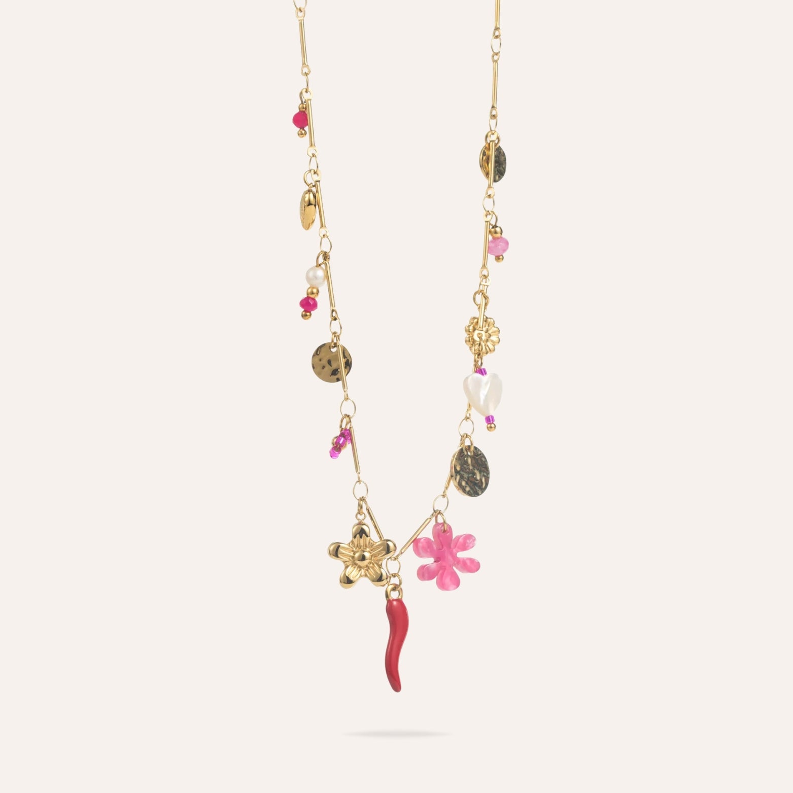 Spicy | Collier charms piment en acier inoxydable