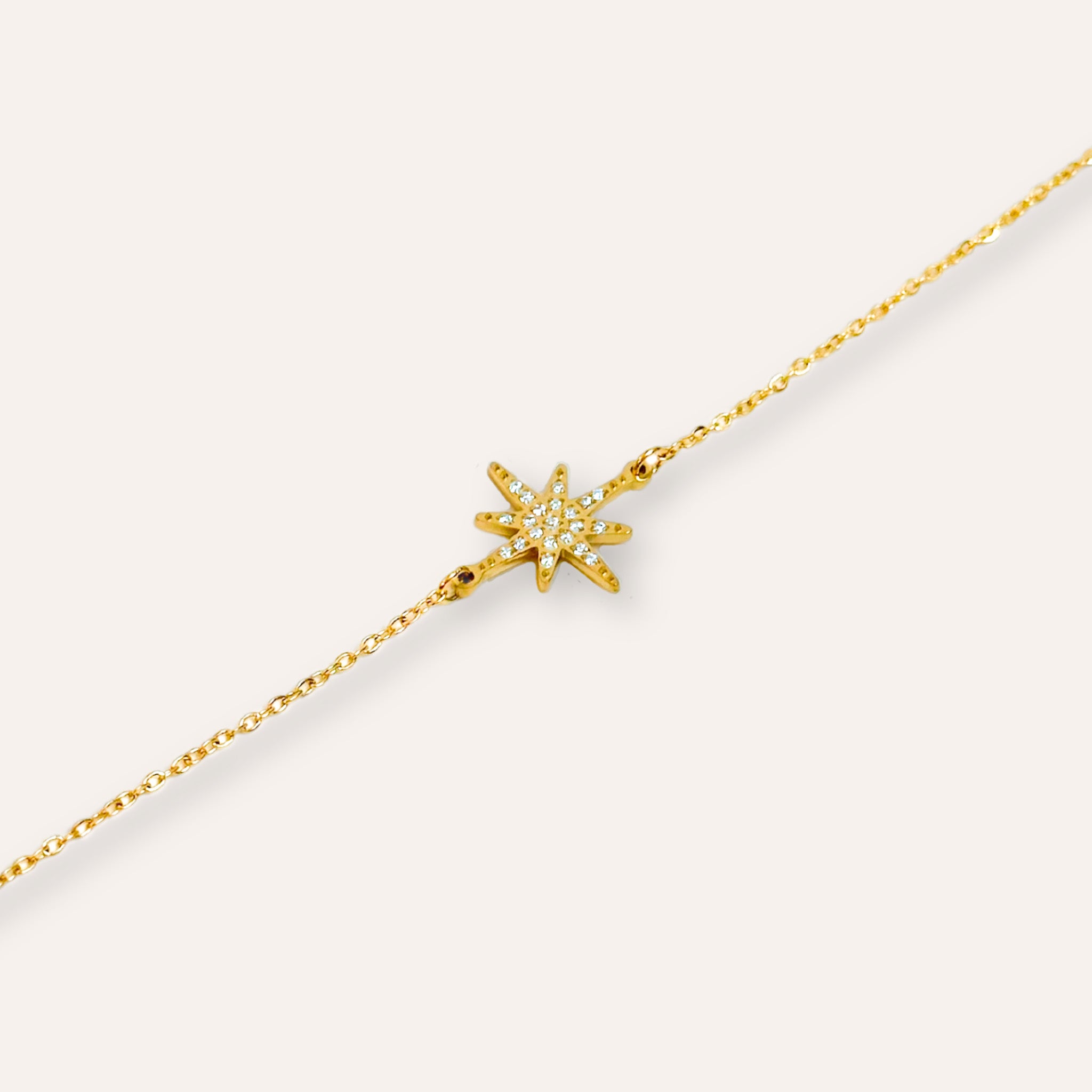 Star | Bracelet en acier inoxydable et zircons