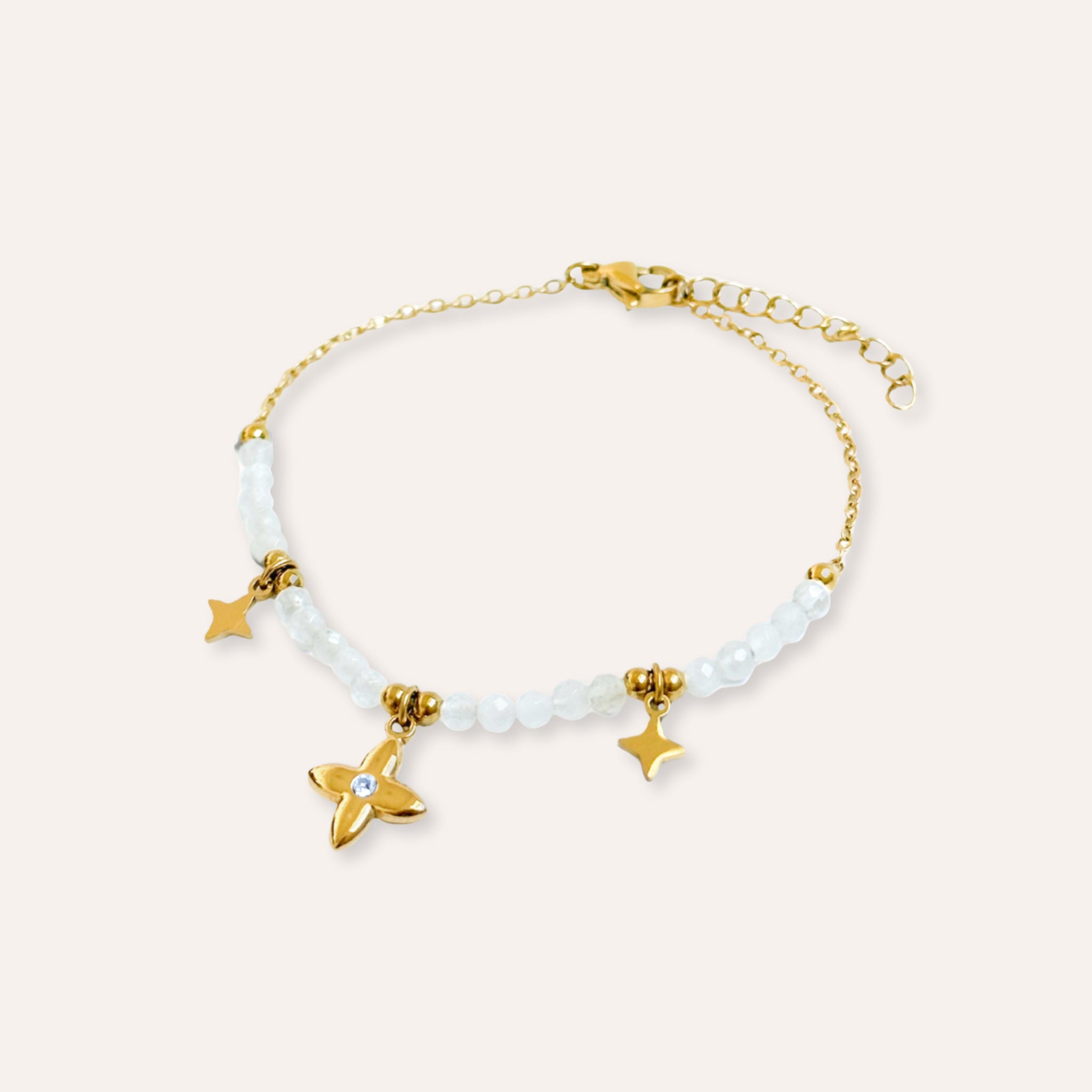 Sun | Bracelet en acier inoxydable et perles