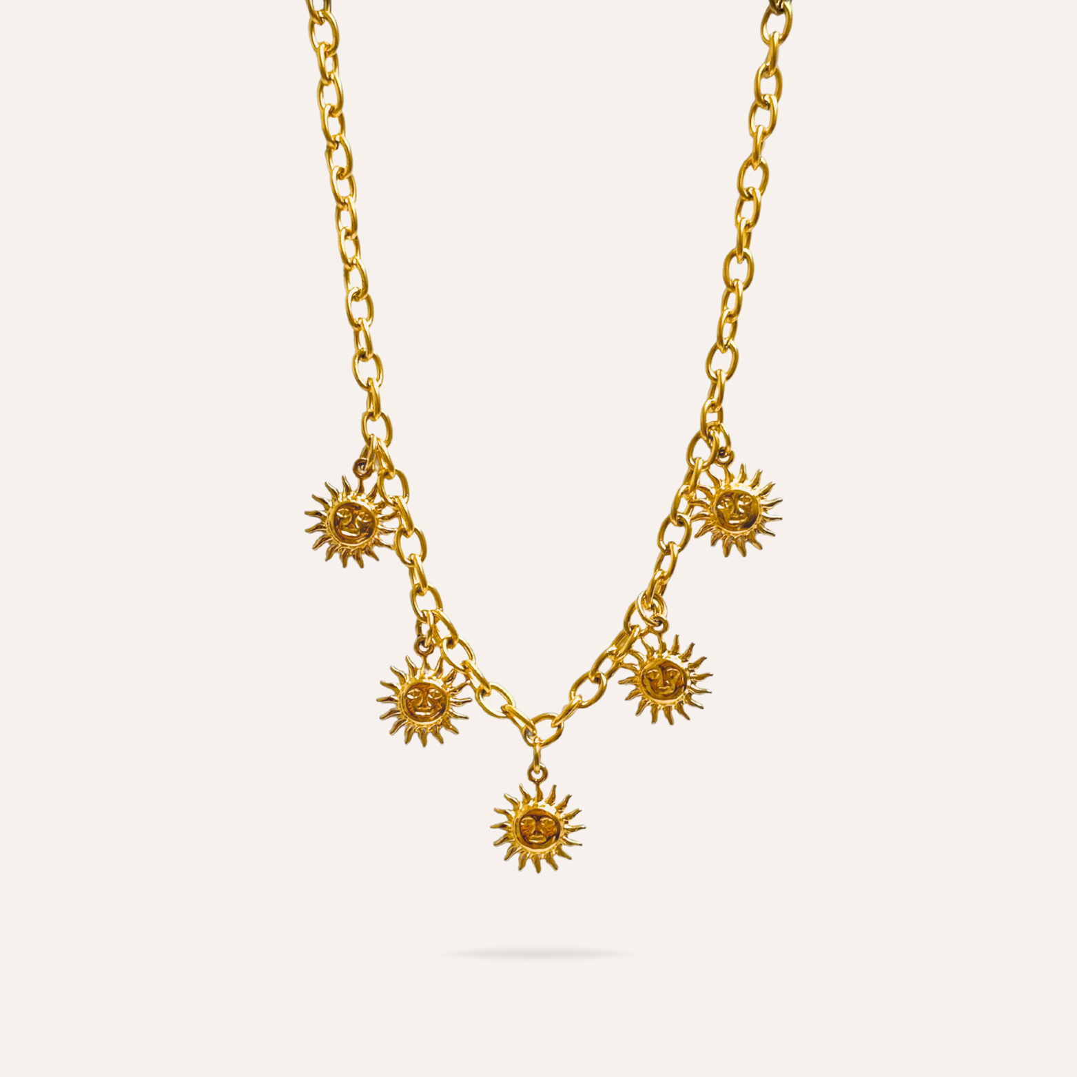 Sunny | Collier breloques soleils en acier inoxydable