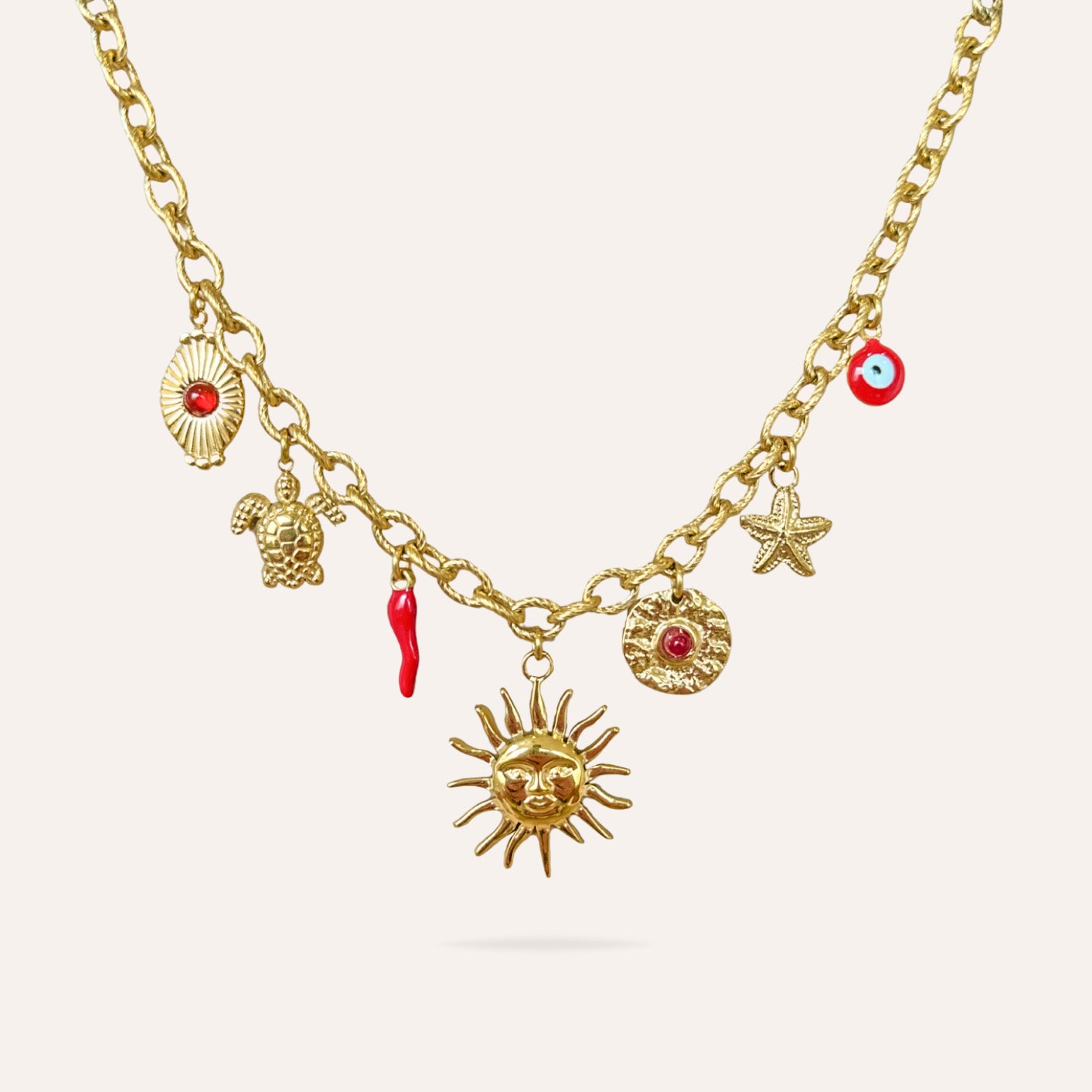 Sunset | Collier charms fait main en acier inoxydable
