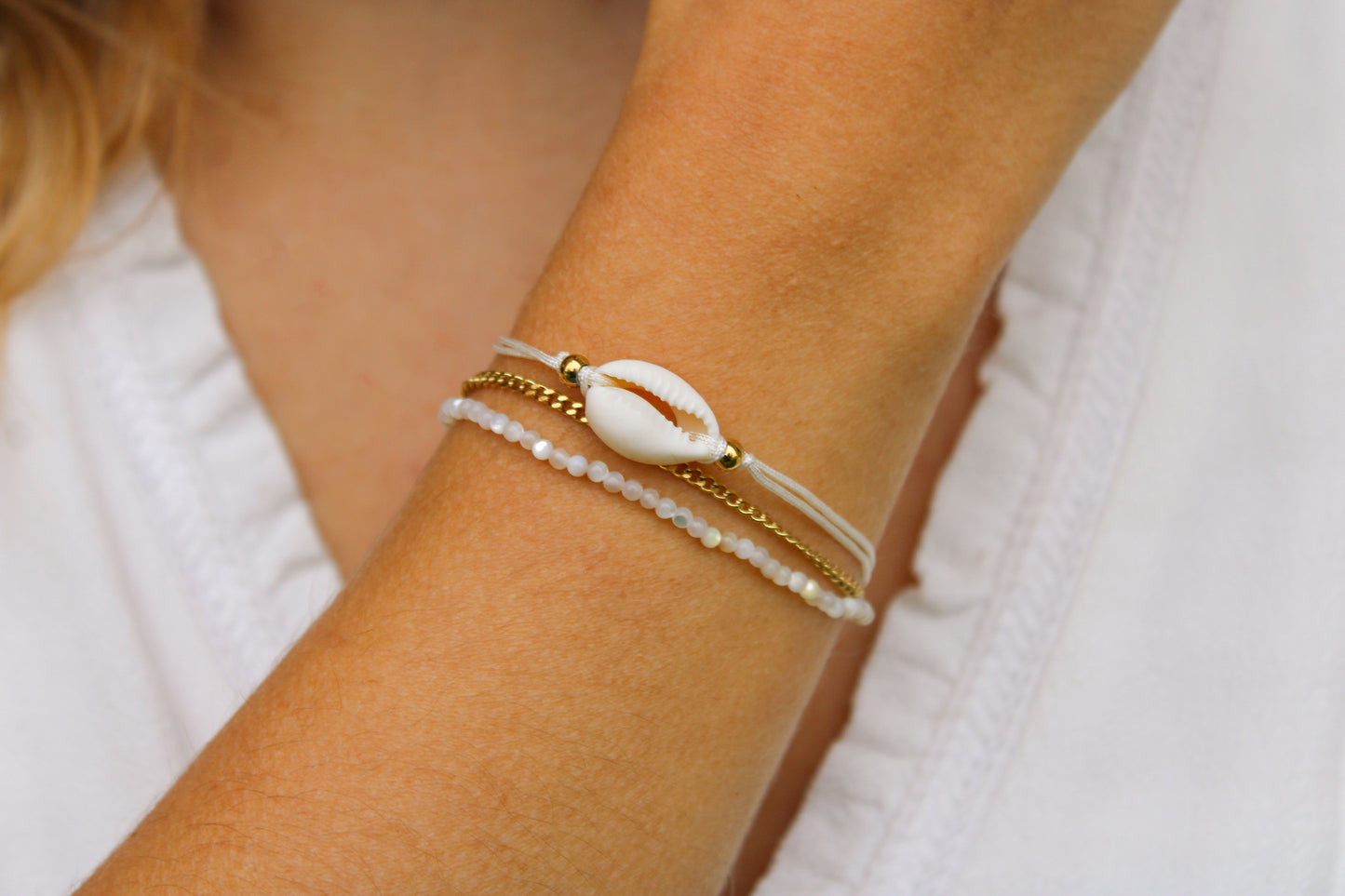Sarah | Bracelet coquillage en acier inoxydable
