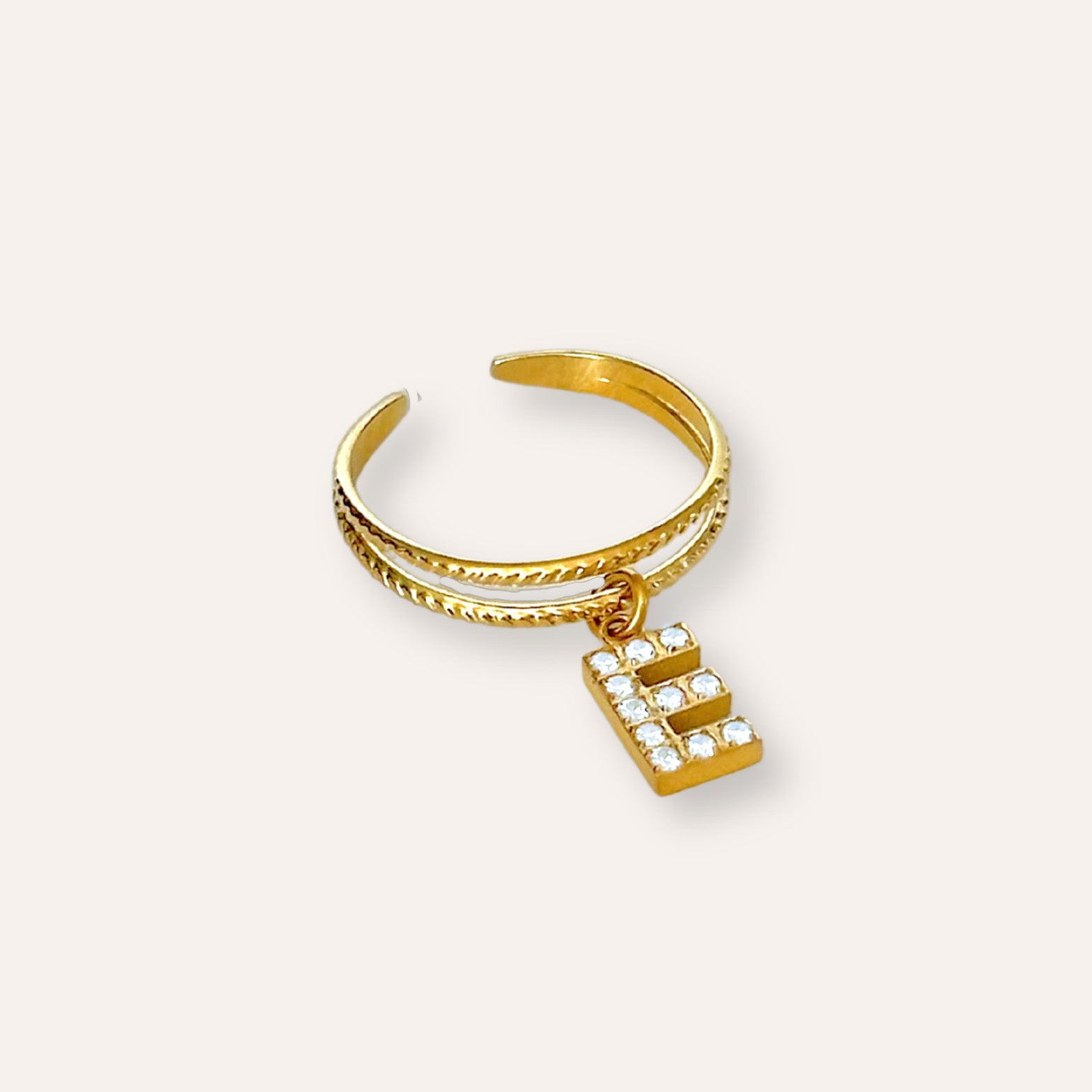 Scintillante | Bague personnalisée en acier inoxydable et zircons