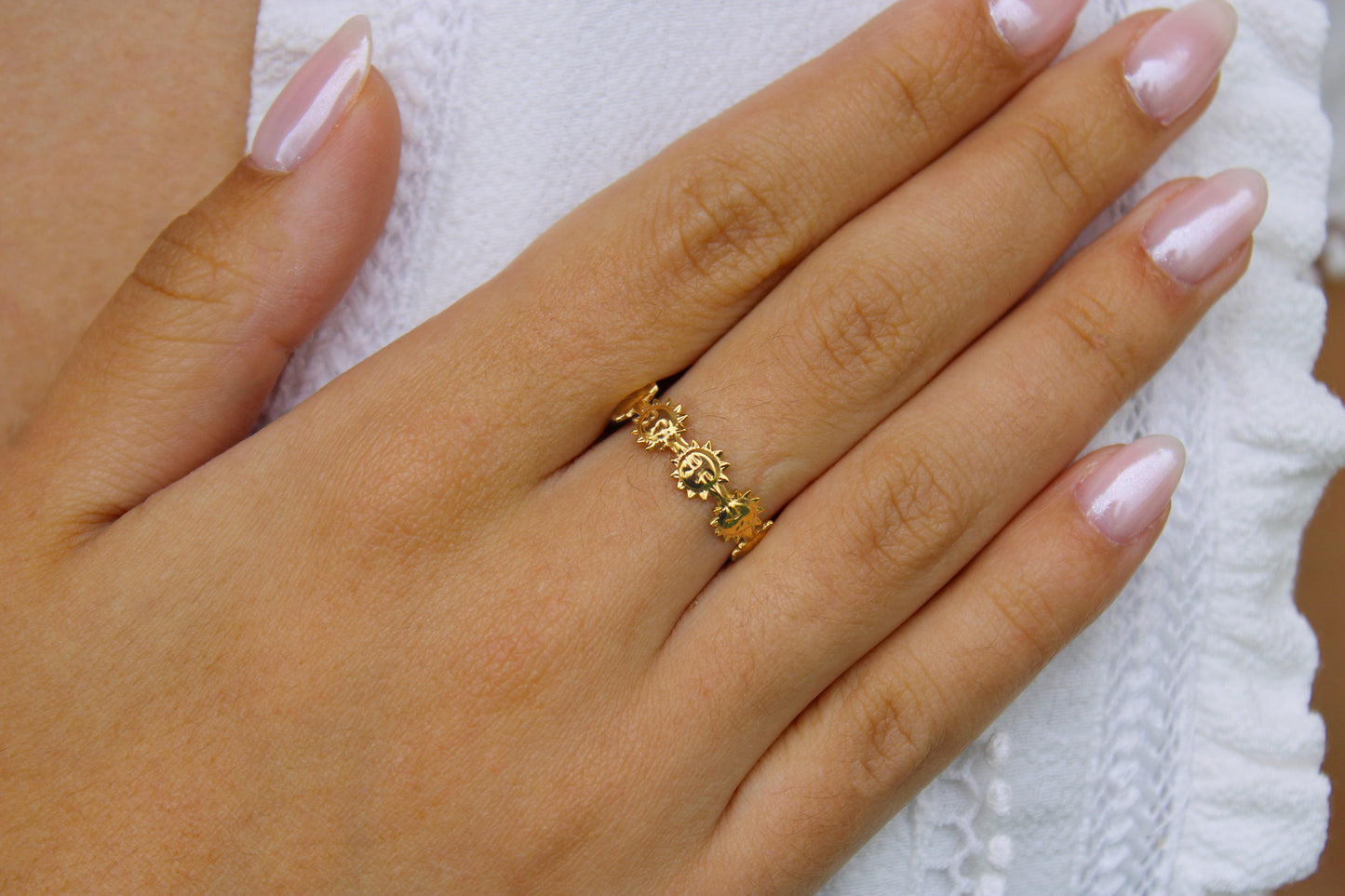 Sunny | Bague soleil en acier inoxydable