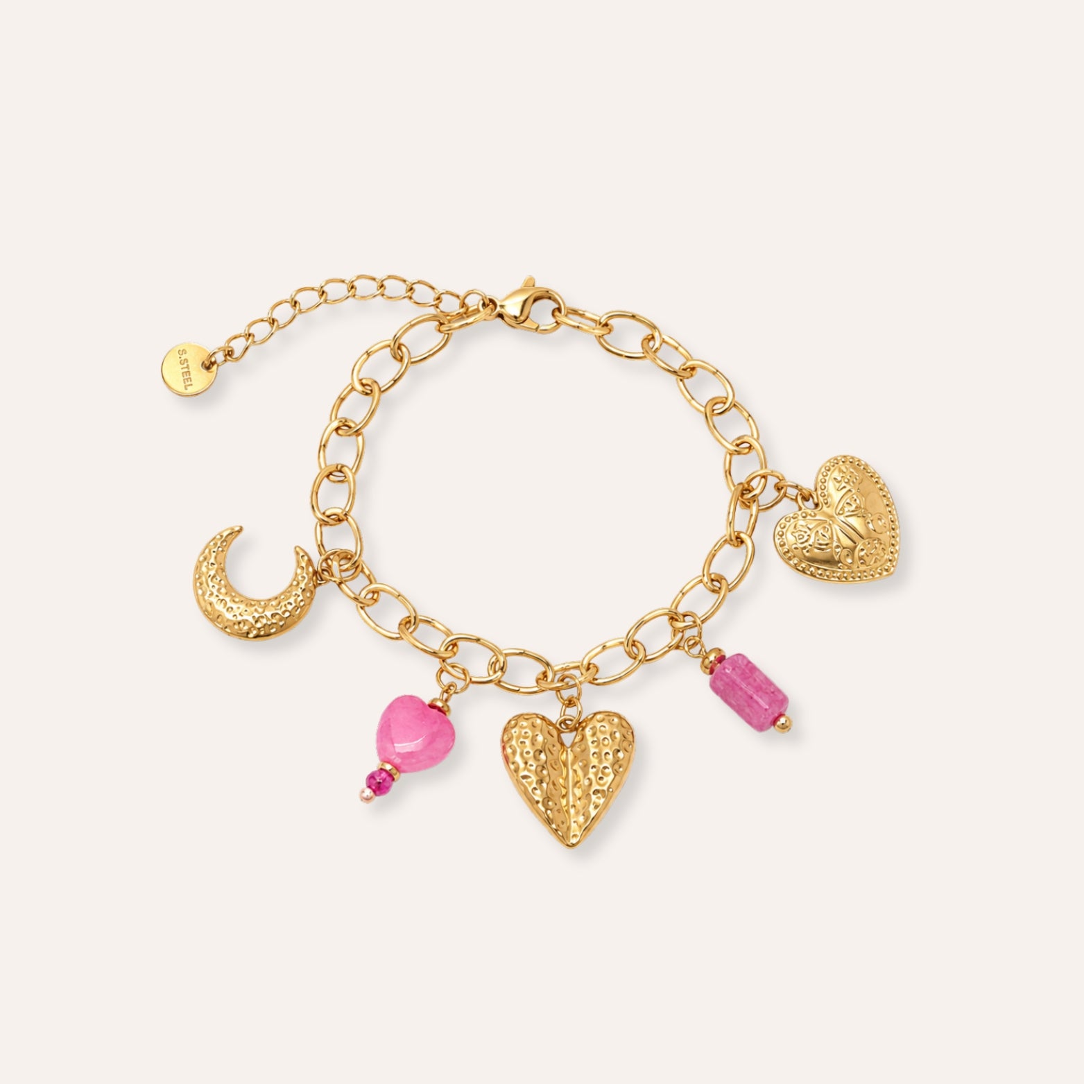 Taylor | Bracelet breloques en acier inoxydable