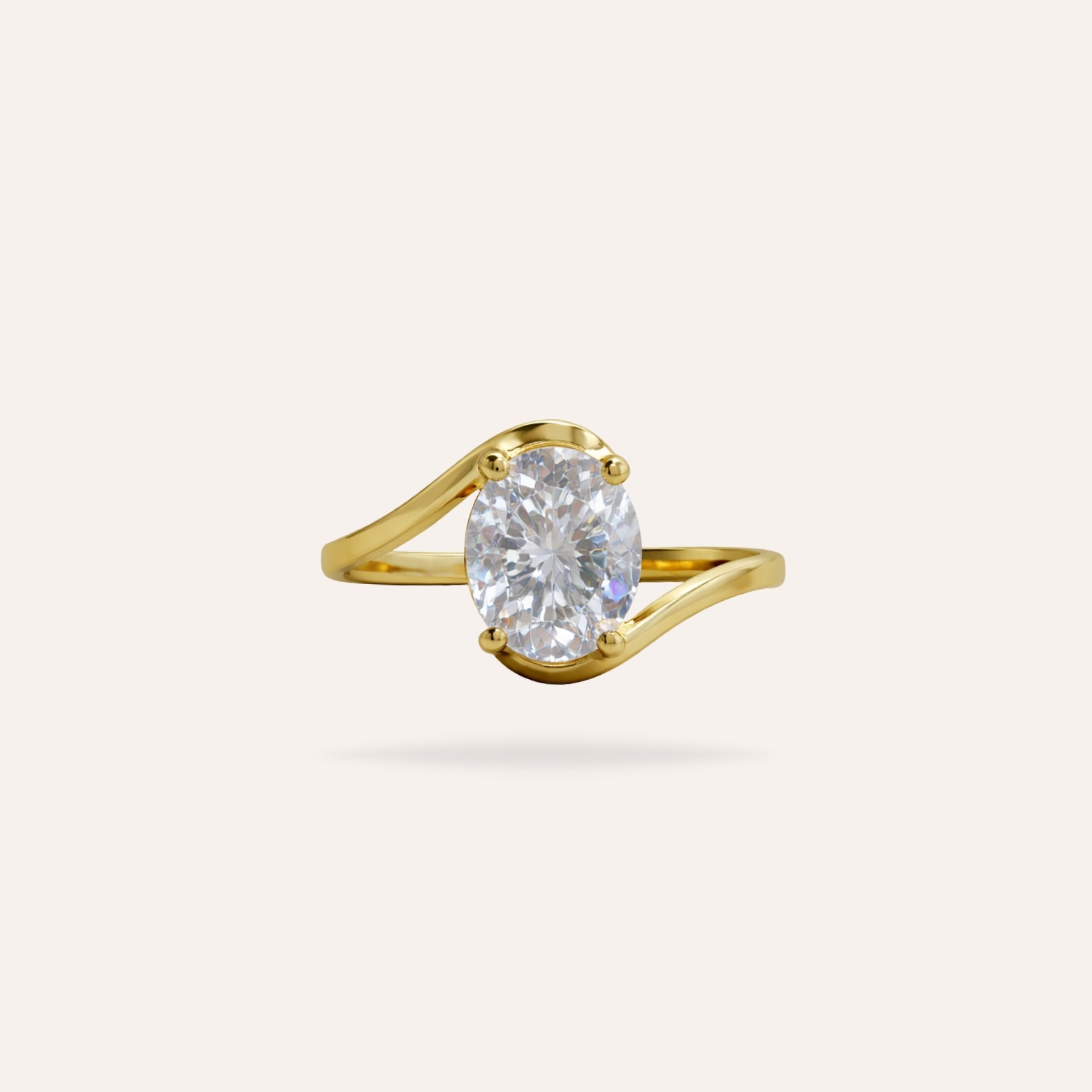 Thylia  | Bague solitaire en acier inoxydable et zircon