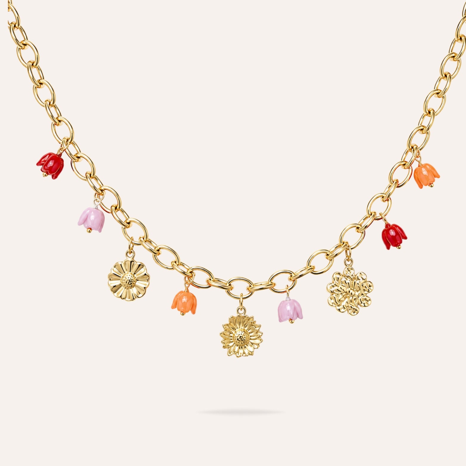 Valérie | Collier tulipes en acier inoxydable