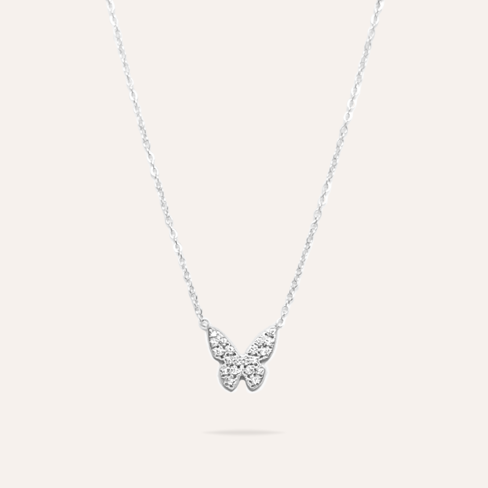 Vanessa | Collier papillon en acier inoxydable et zircons