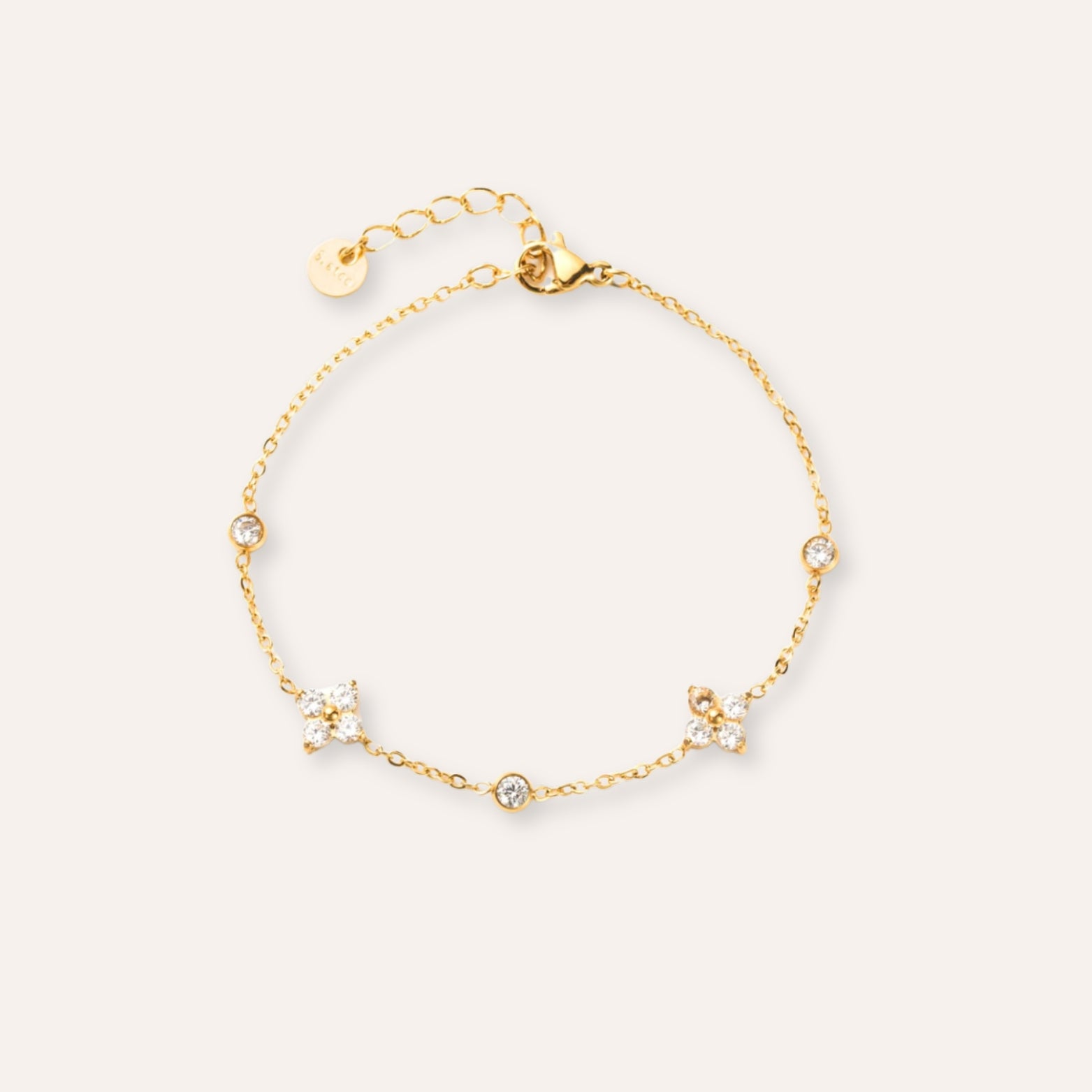 Violette | Bracelet en acier inoxydable et zircons
