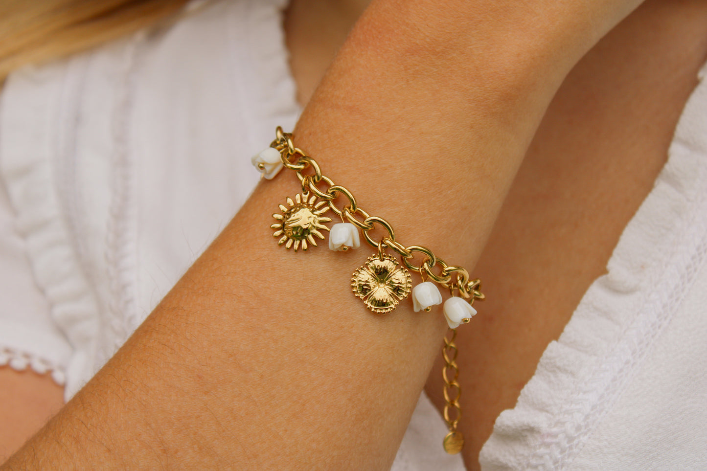 Valérie | Bracelet tulipe en acier inoxydable