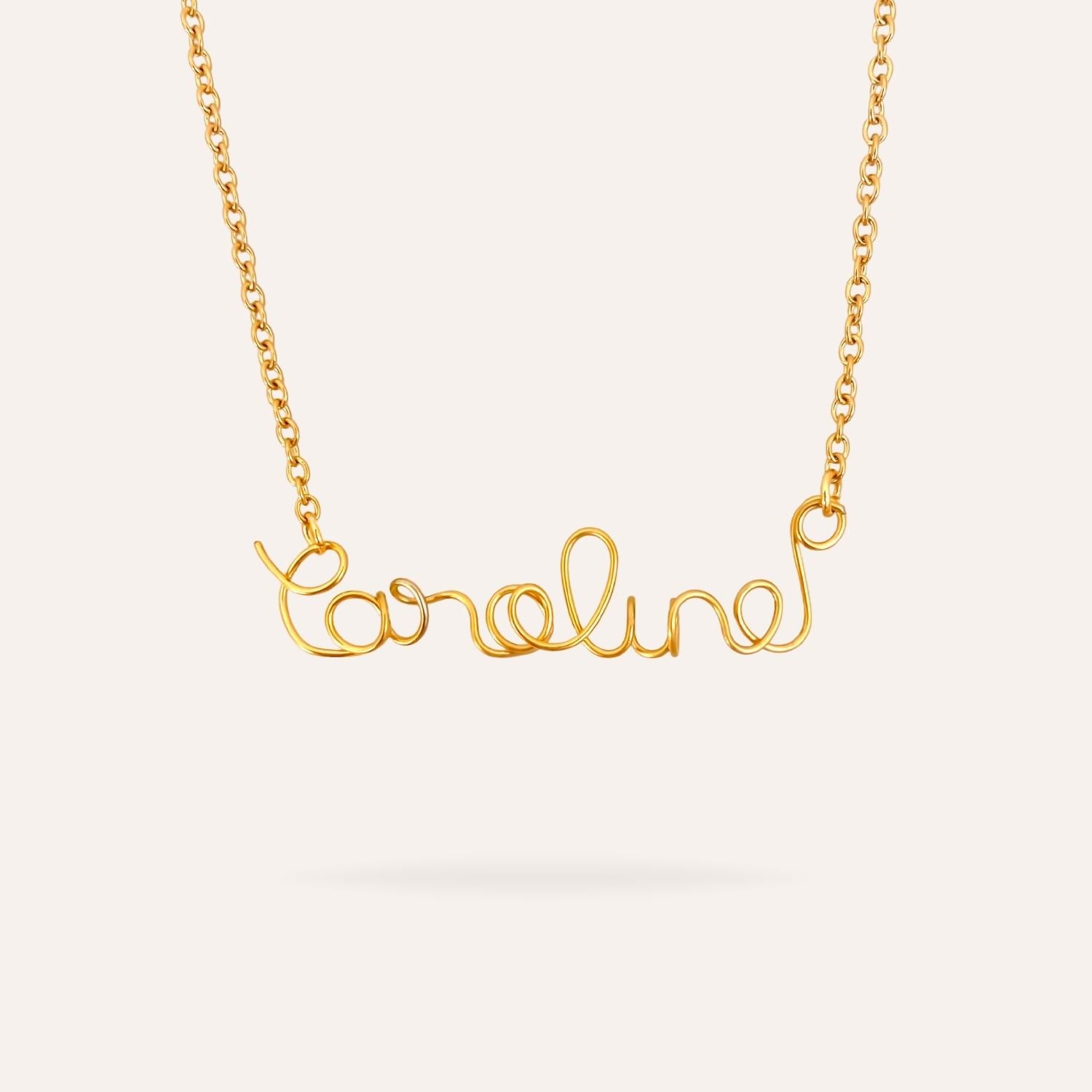 LE FIL | Collier doré en acier inoxydable et laiton