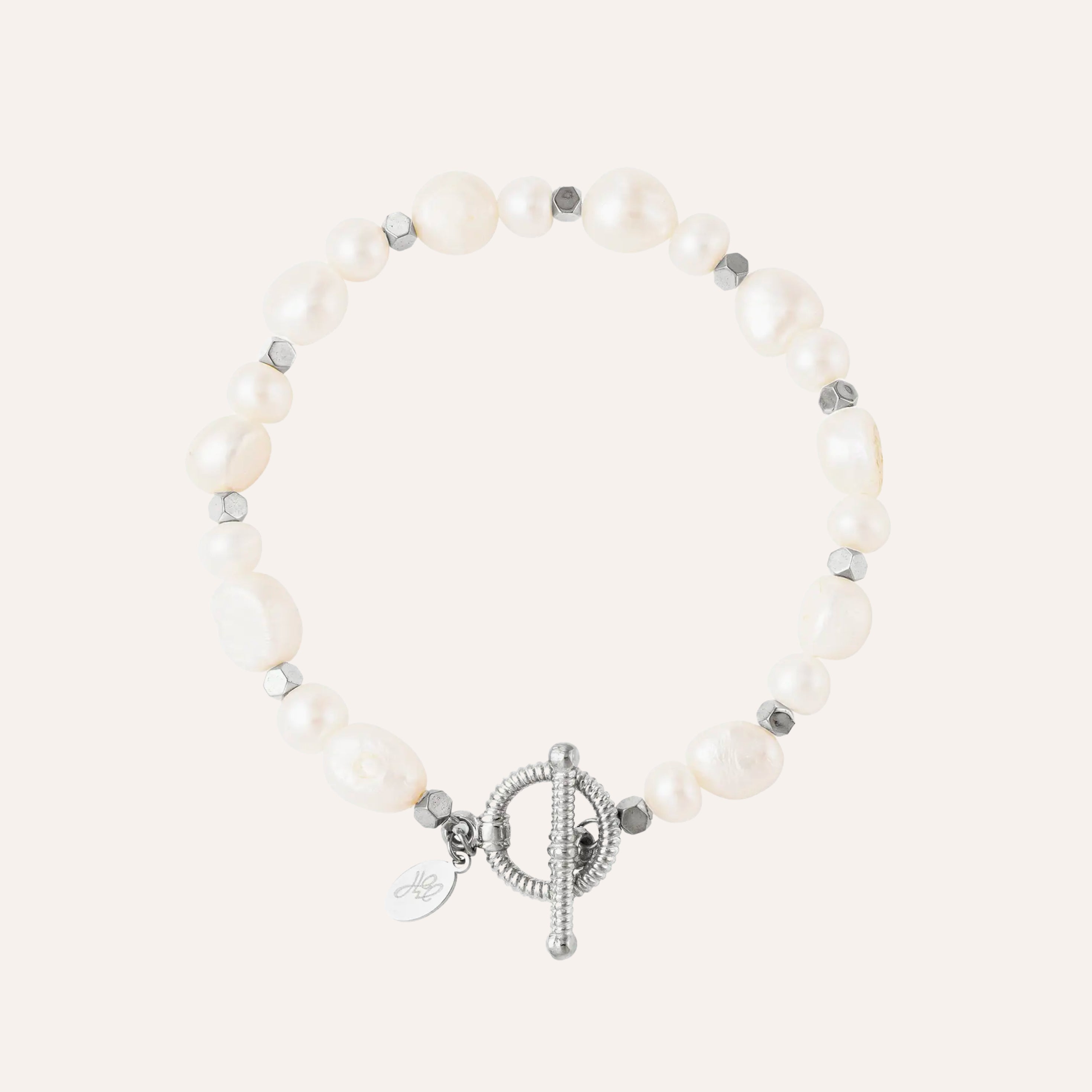 Gabrielle | Bracelet en perles d'eau douce et acier inoxydable