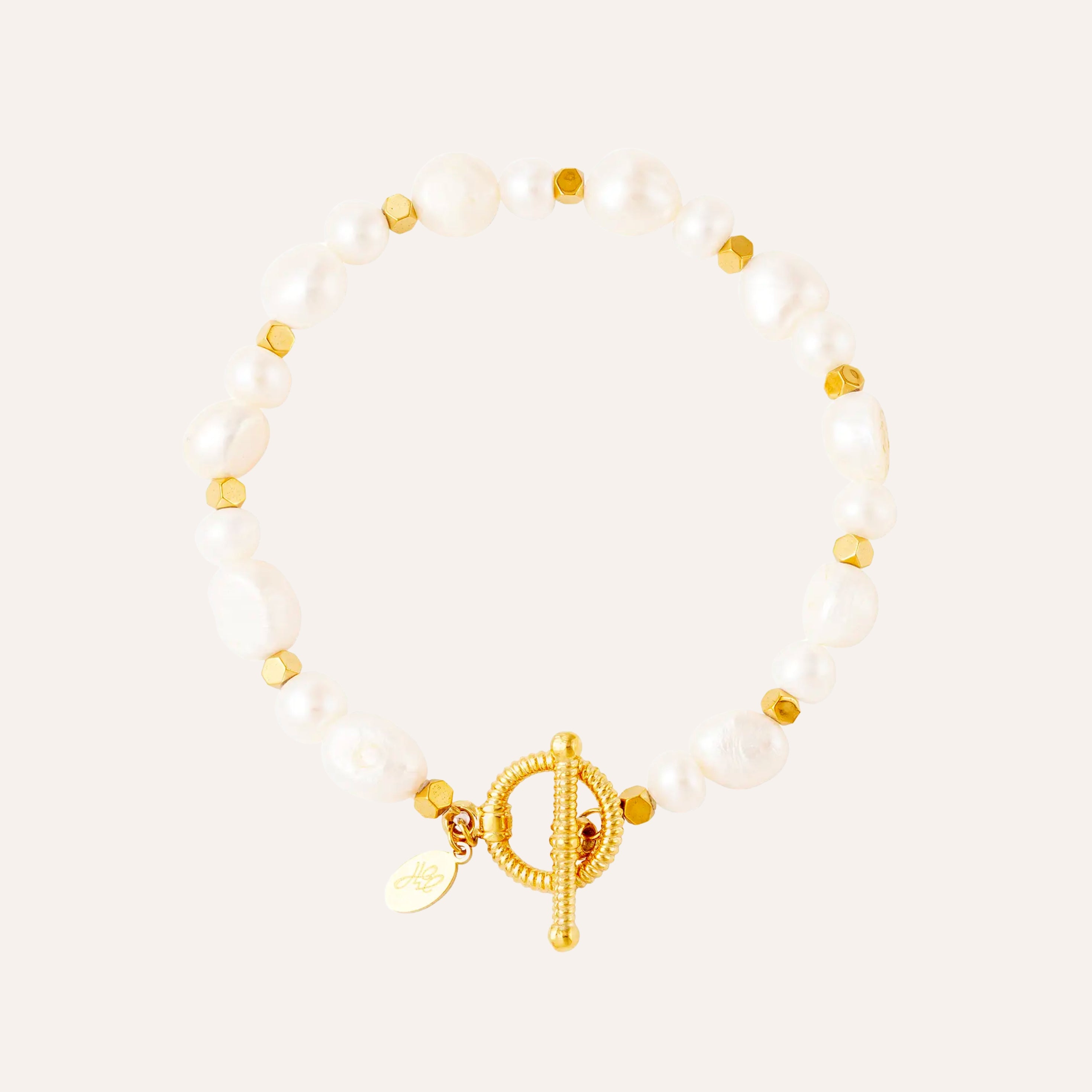 Gabrielle | Bracelet en perles d'eau douce et acier inoxydable