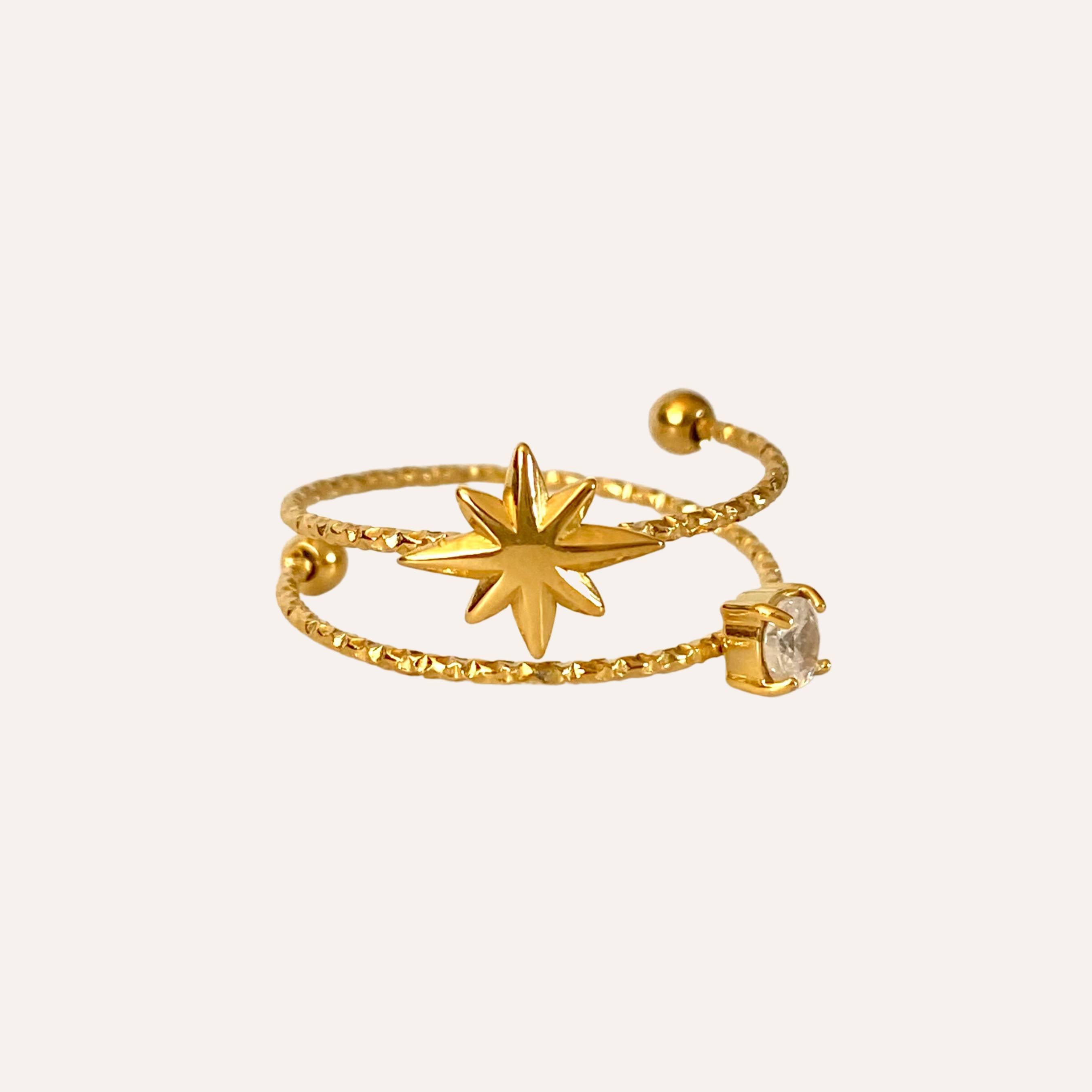 LAURA | Bague en acier inoxydable et zircon