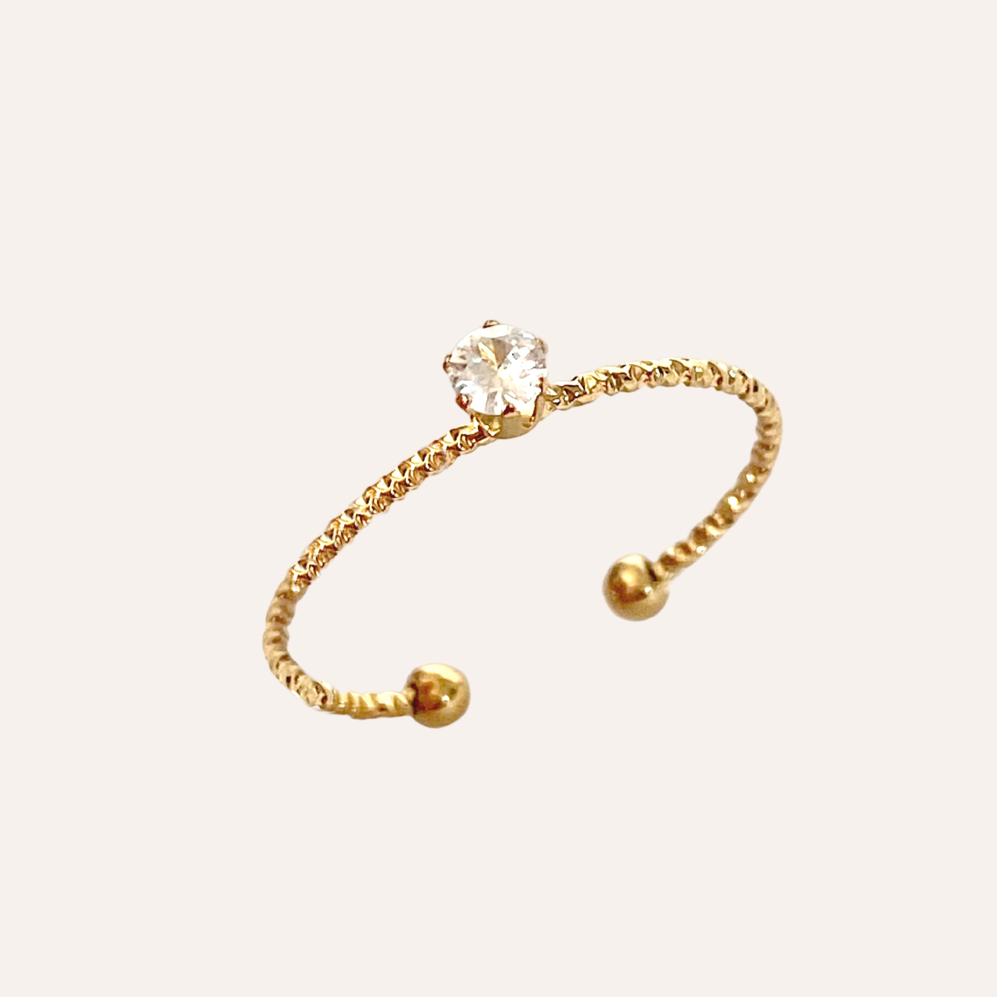 Romy | Bague en acier inoxydable et zircon