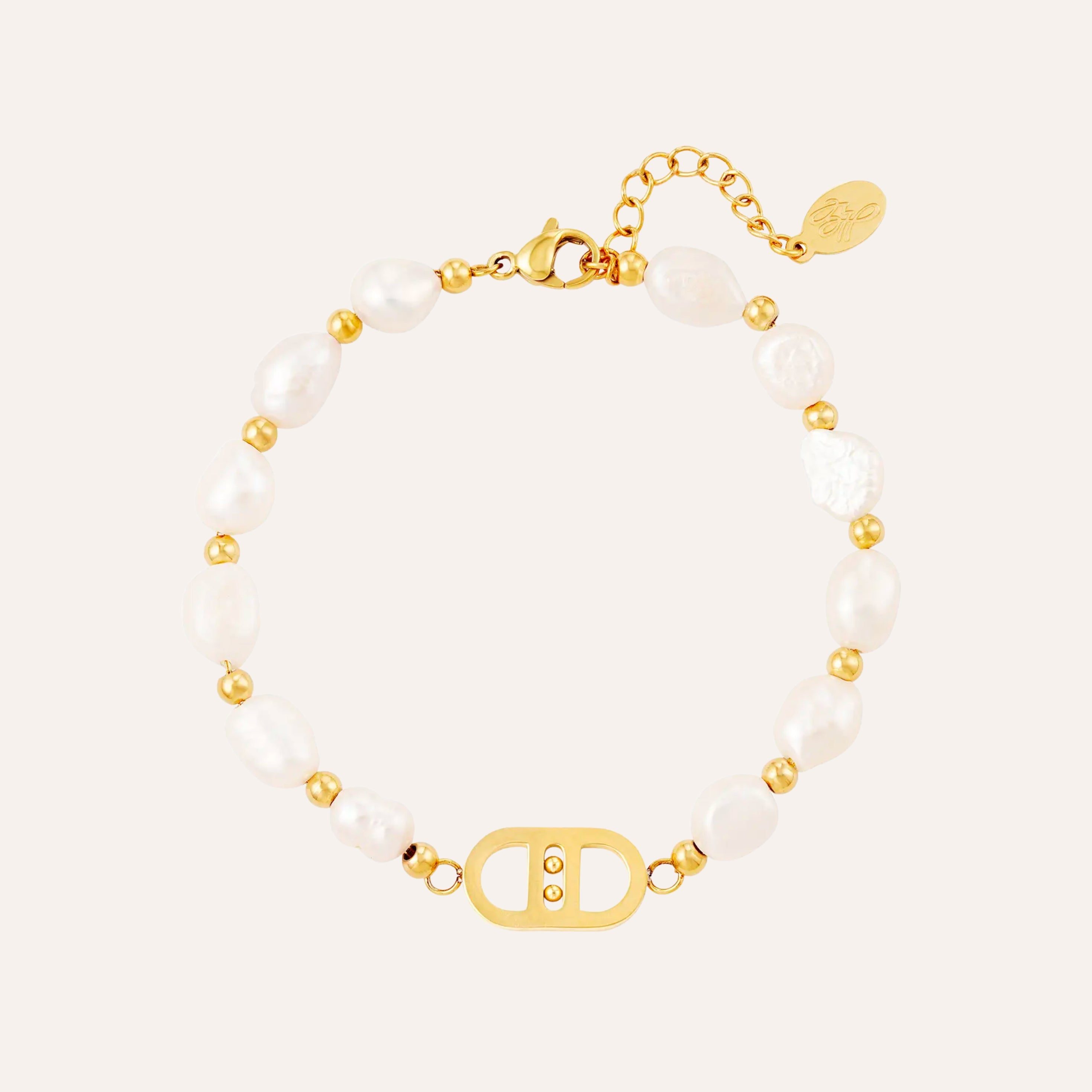 Valentina | Bracelet en perles d'eau douce et acier inoxydable